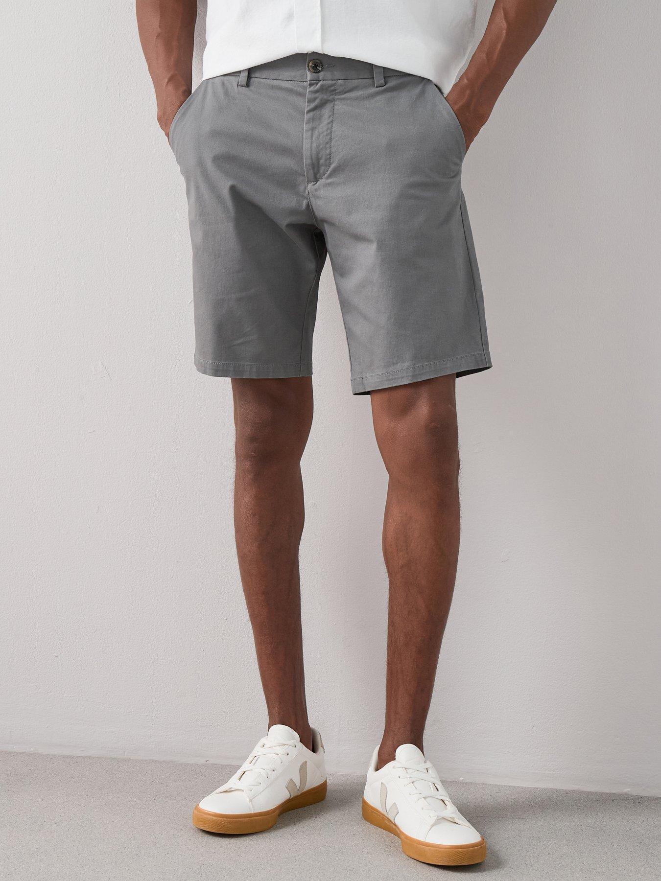 Image 1 of 7 of The Very Collection Cotton Rich Slim Fit Chino Shorts With Stretch - Charcoal