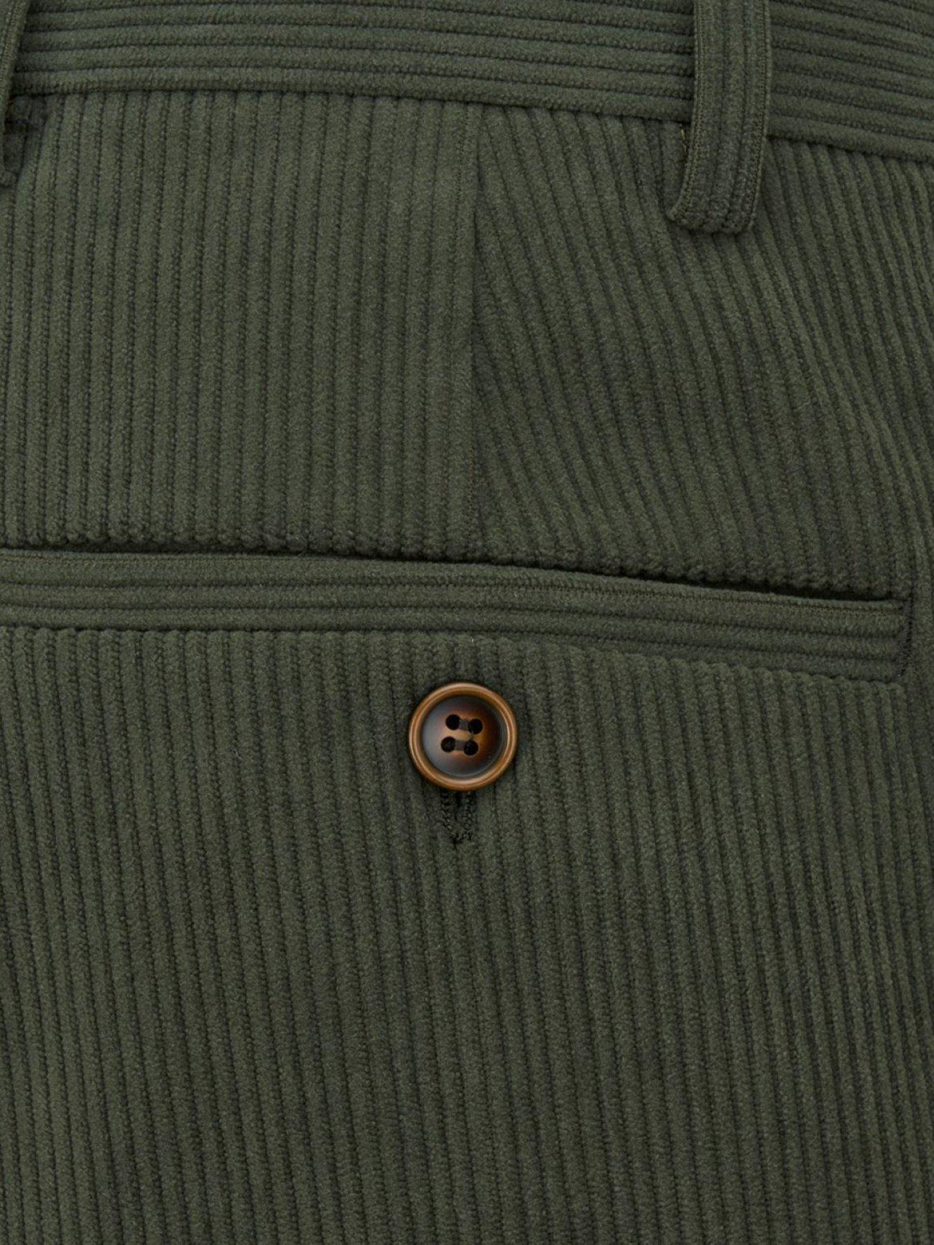 Image 4 of 5 of Skopes Tailored Fit Dorsey Corduroy Suit Trousers Corduroy - Dark Green