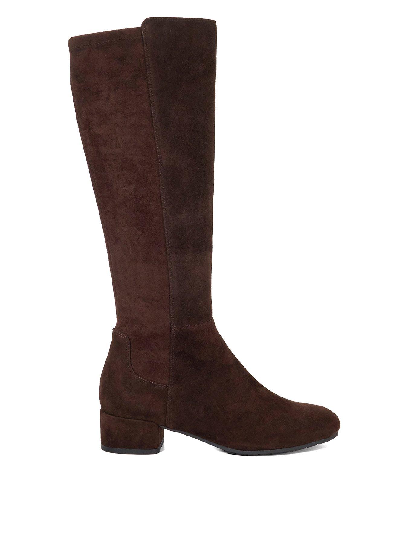 dune-london-wide-fit-tayla-suede-stretch-knee-high-boots-brown