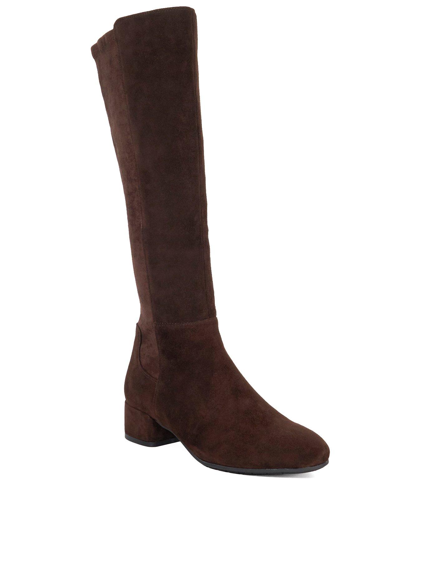 dune-london-wide-fit-tayla-suede-stretch-knee-high-boots-brownstillFront