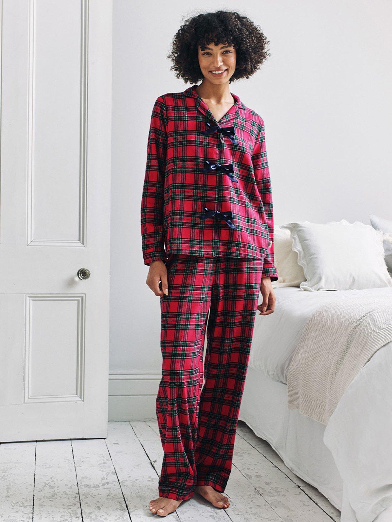 chelsea-peers-long-button-up-pyjama-set-with-front-bow-ties-red