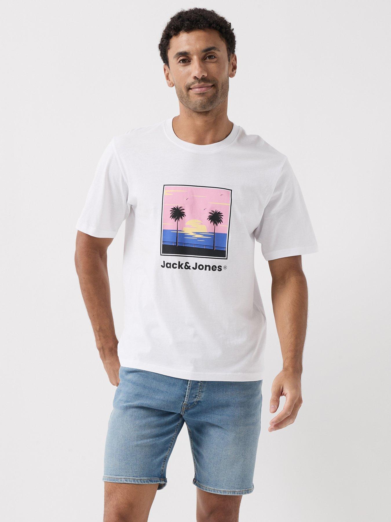 Image 1 of 5 of Jack & Jones Perry T-Shirt - White
