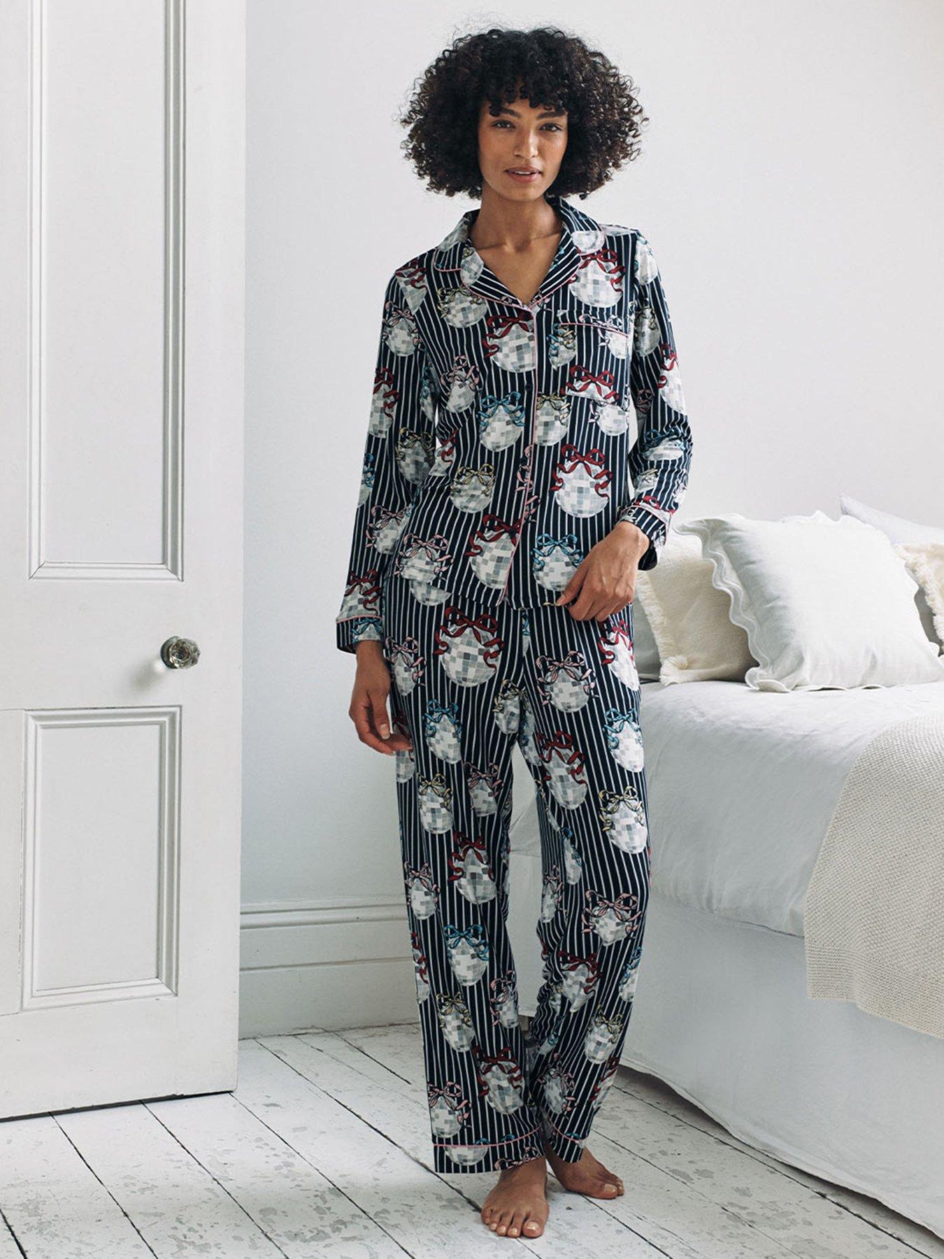 CHELSEA PEERS Christmas Long Button Up Set - Navy