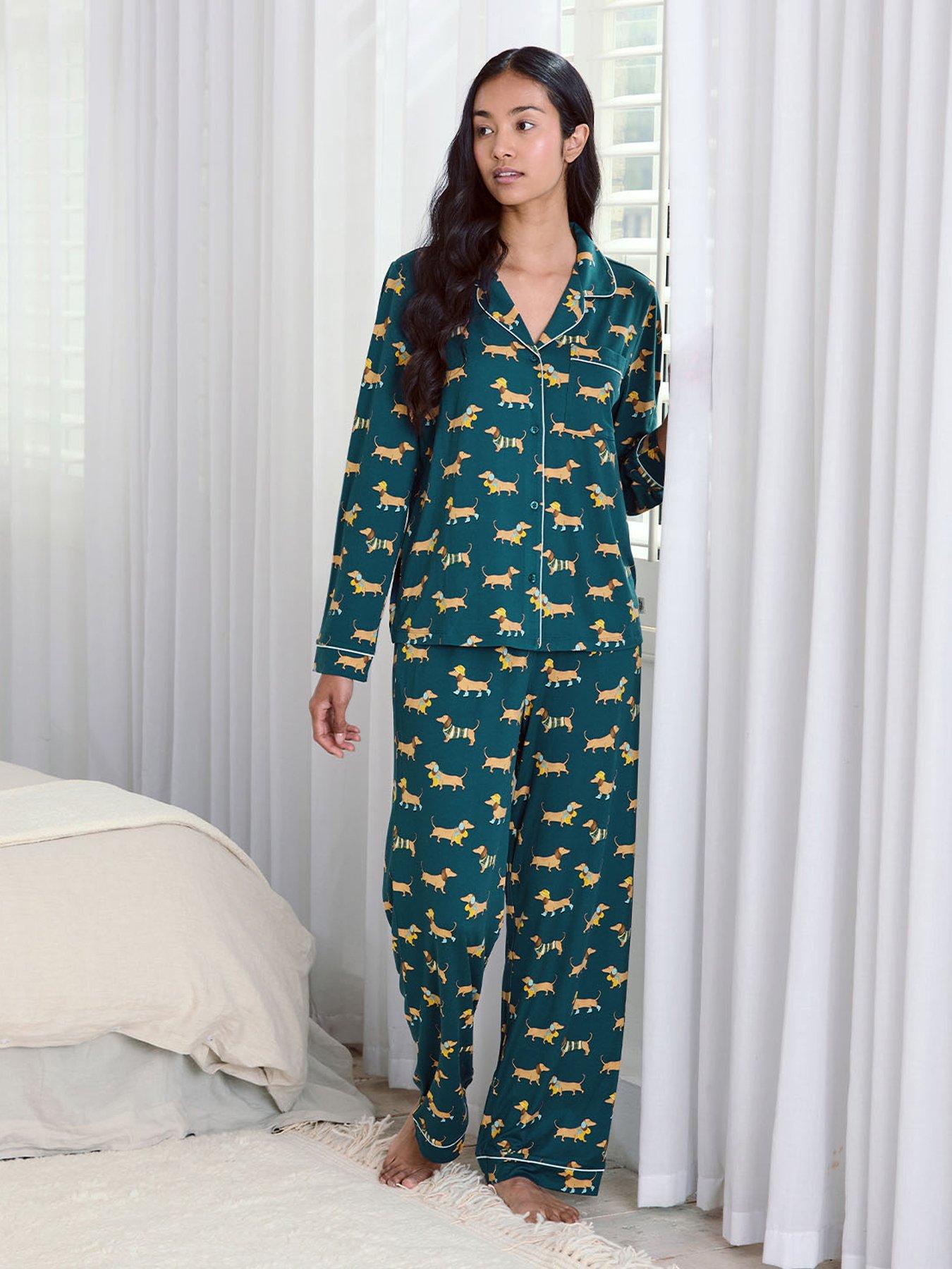 CHELSEA PEERS Classic Long Button Up Set - Green