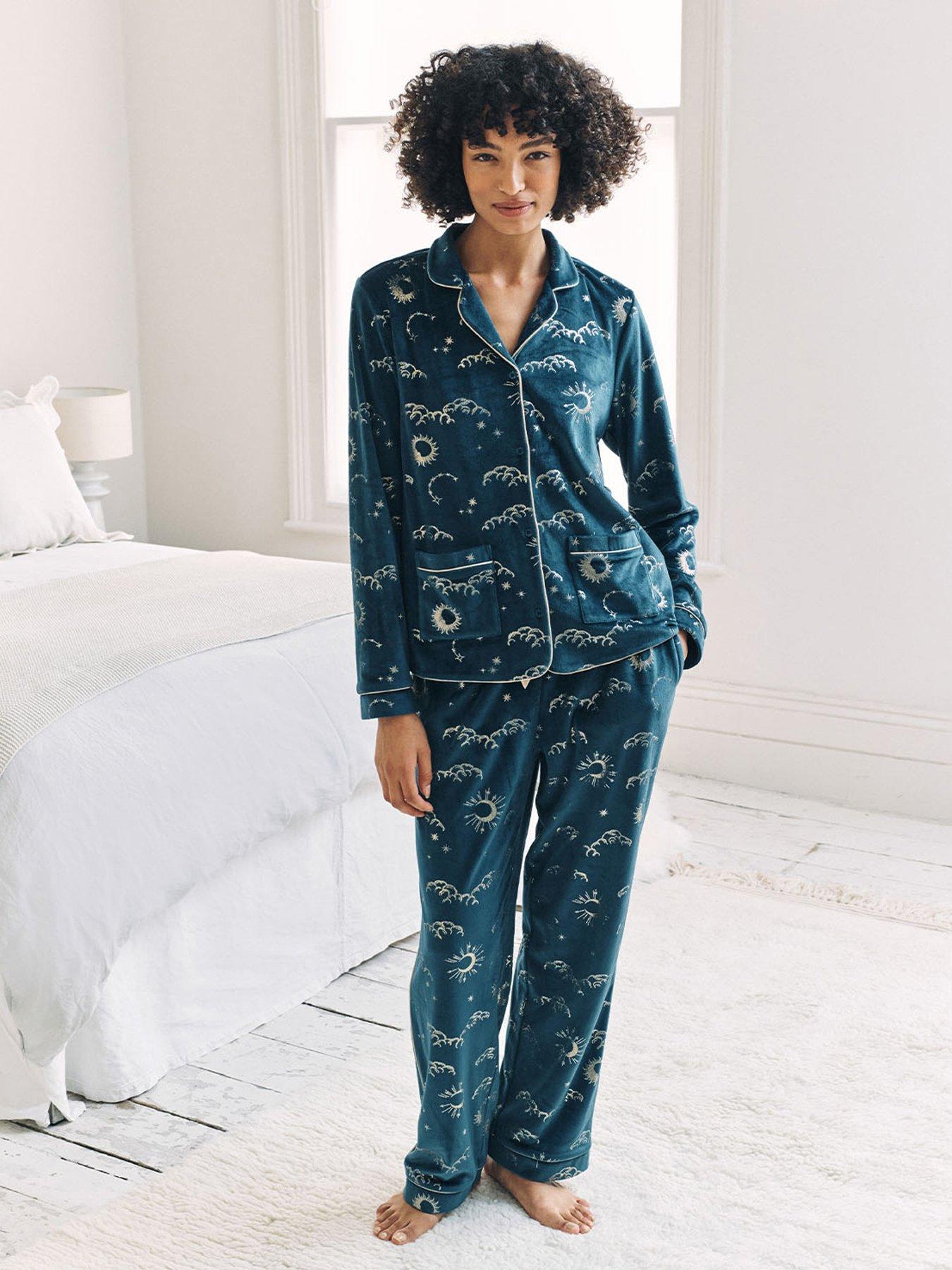 CHELSEA PEERS Chelsea Peers Curved Hem Button Up In Foil Velour With Covered Buttons - Teal