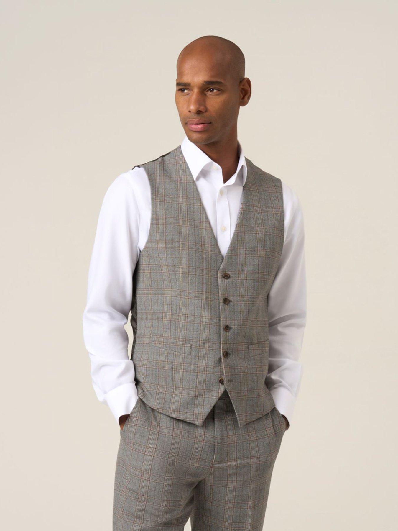Image 1 of 5 of Skopes Haley Brown Check Waistcoat - Light Brown