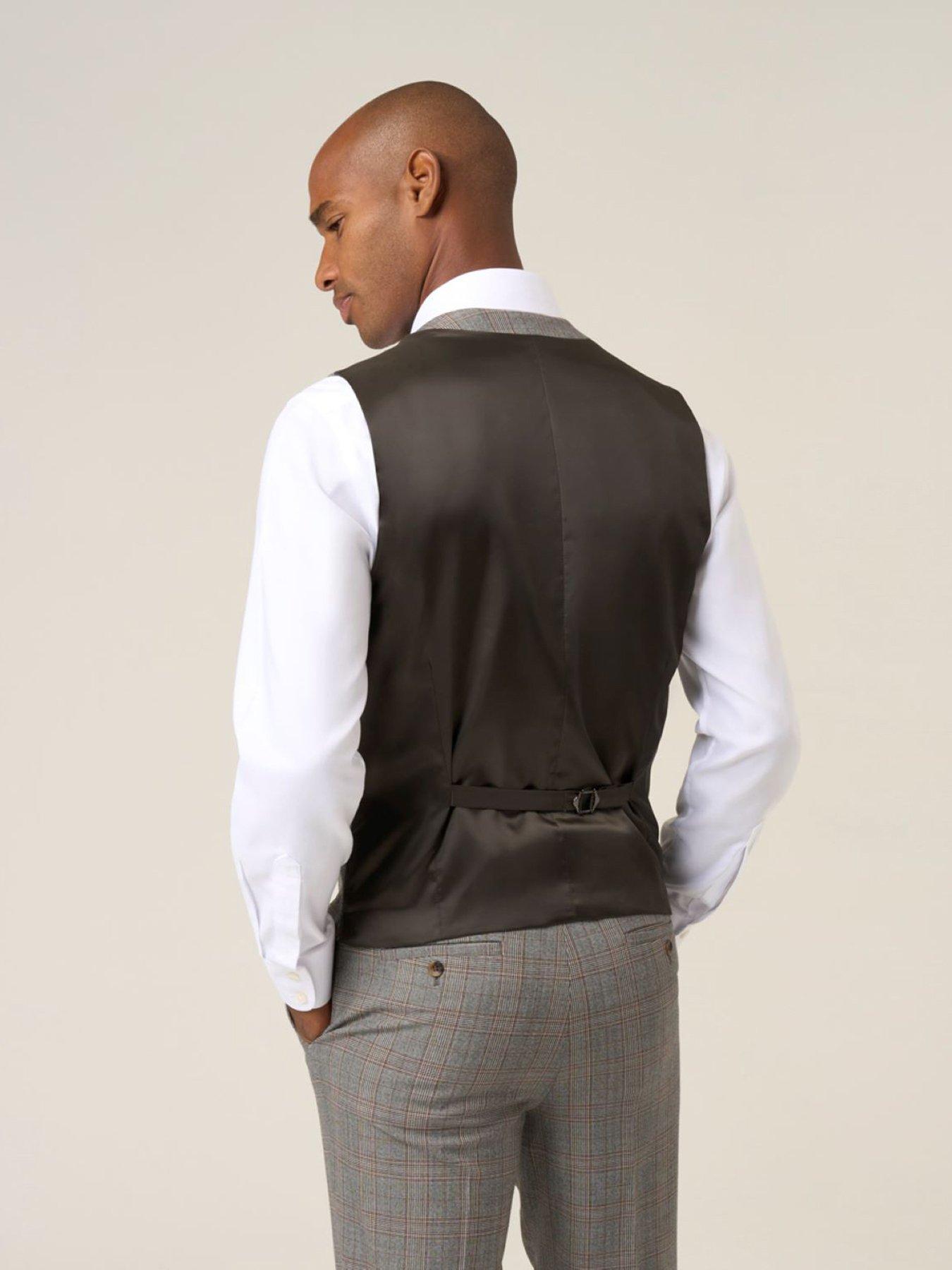 Image 2 of 5 of Skopes Haley Brown Check Waistcoat - Light Brown