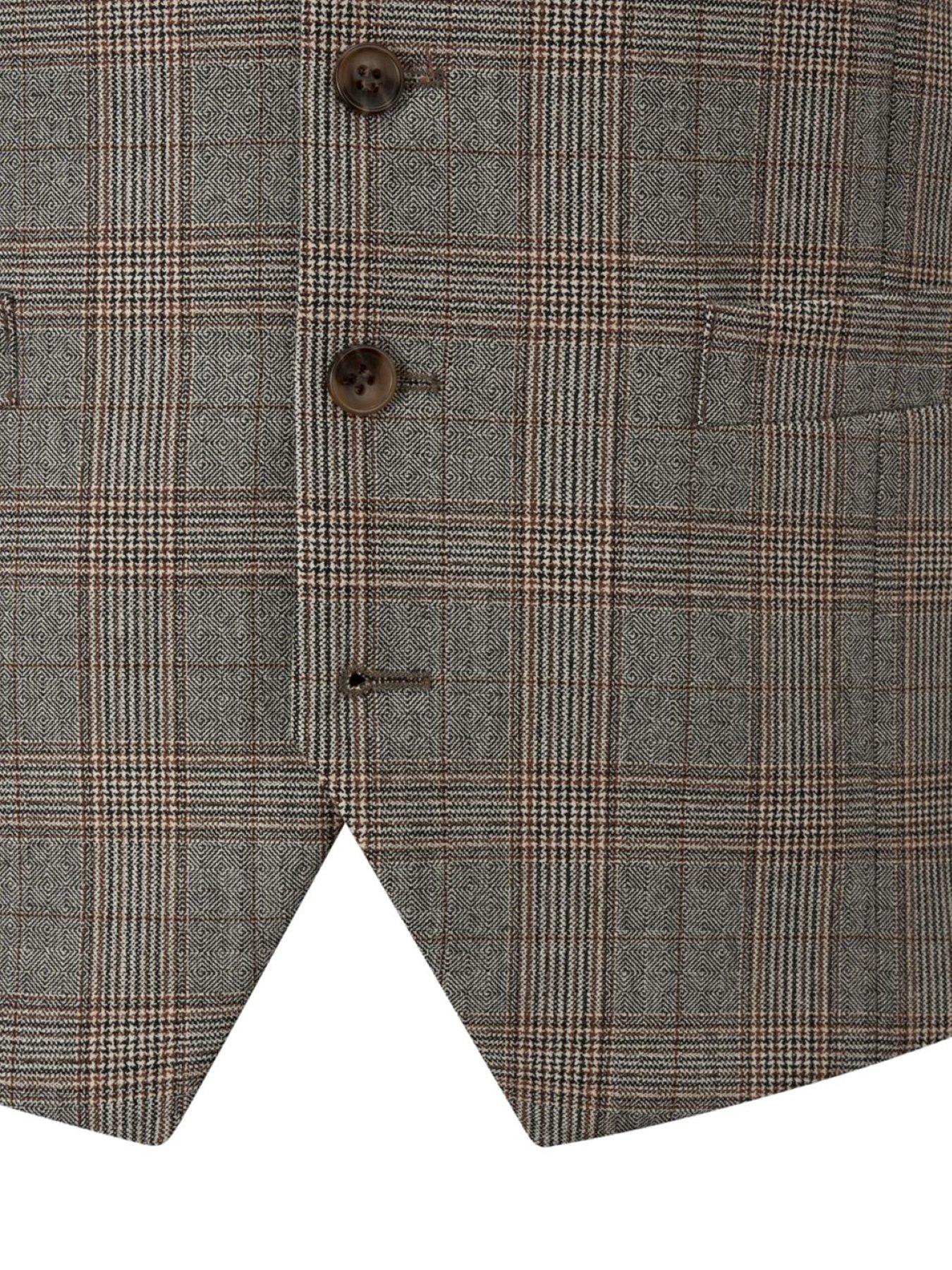 Image 4 of 5 of Skopes Haley Brown Check Waistcoat - Light Brown