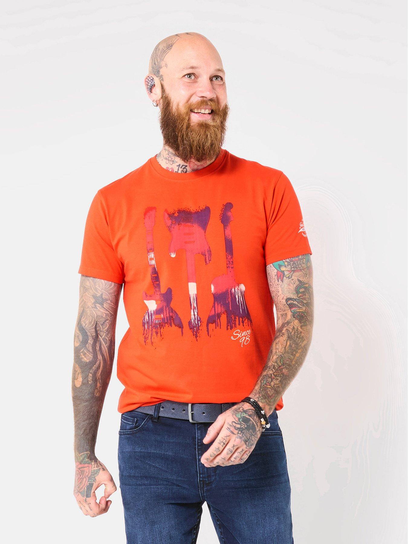 Joe Browns Triple Guitar Graphic T-Shirt - Orange