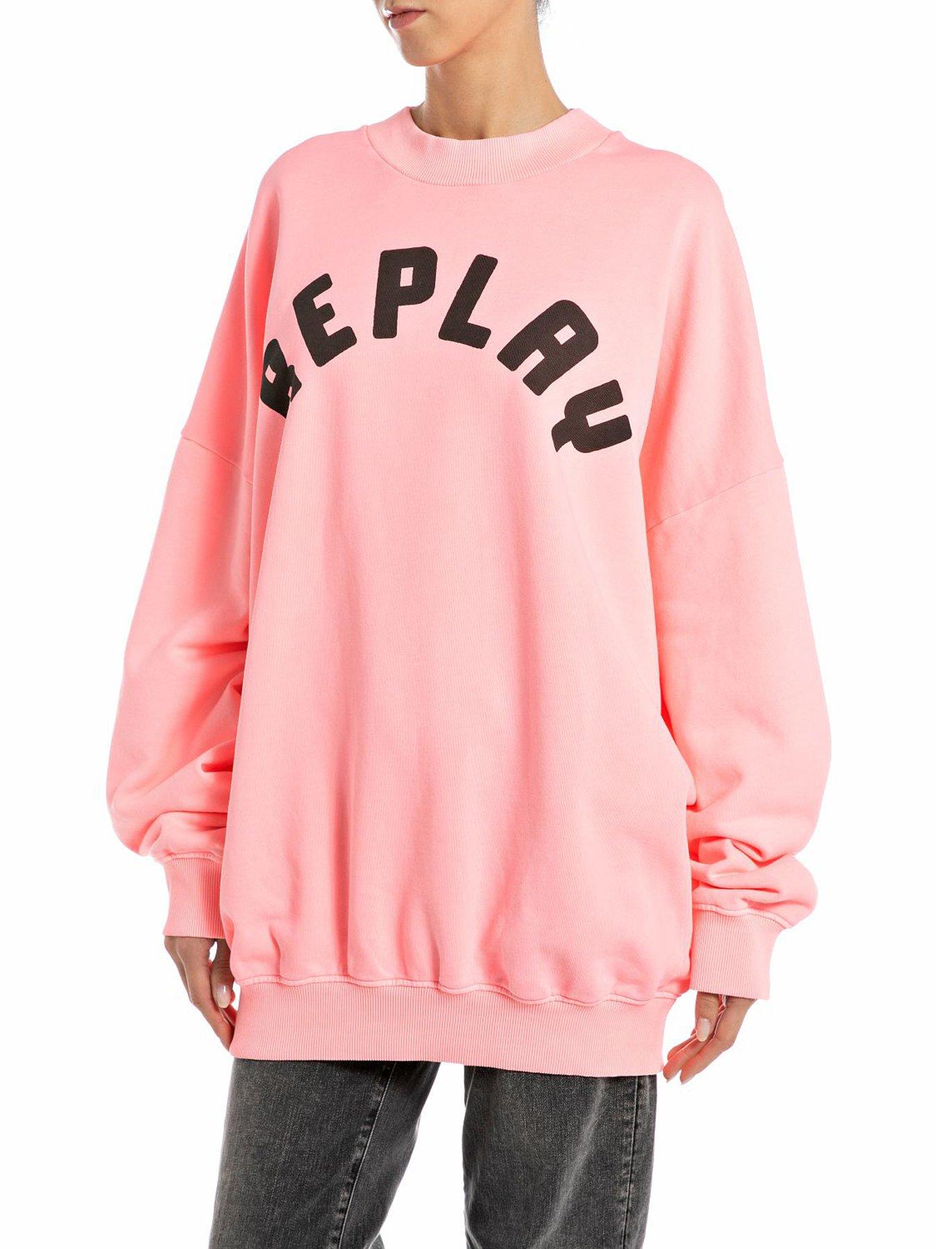 replay-neon-cotton-terry-fleece-sweatshirt-pink