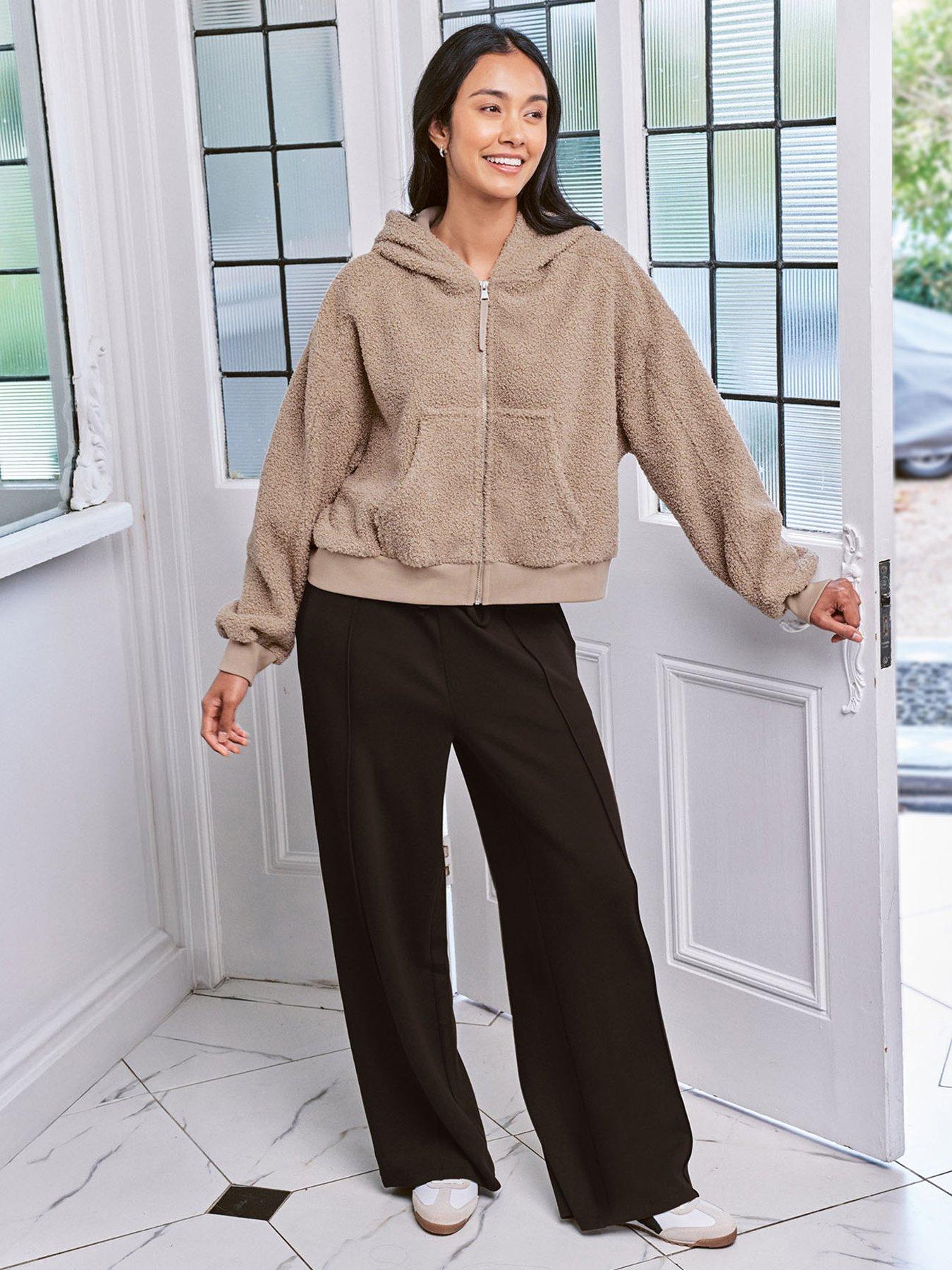 chelsea-peers-boucle-fleece-zip-through-hoodie-brownback