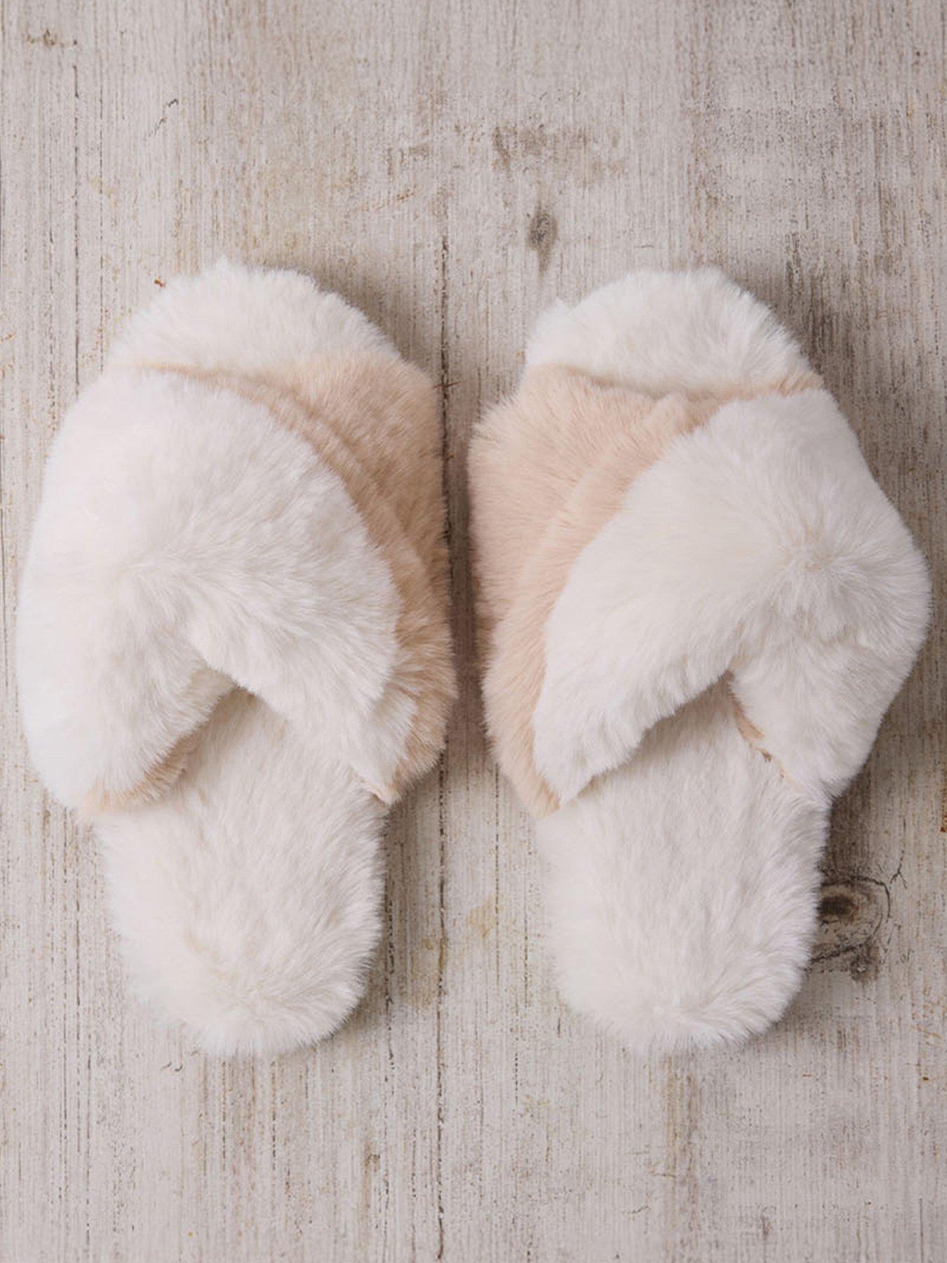 CHELSEA PEERS Chelsea Peers Womens Faux Fur Cross Over Slippers - Multi