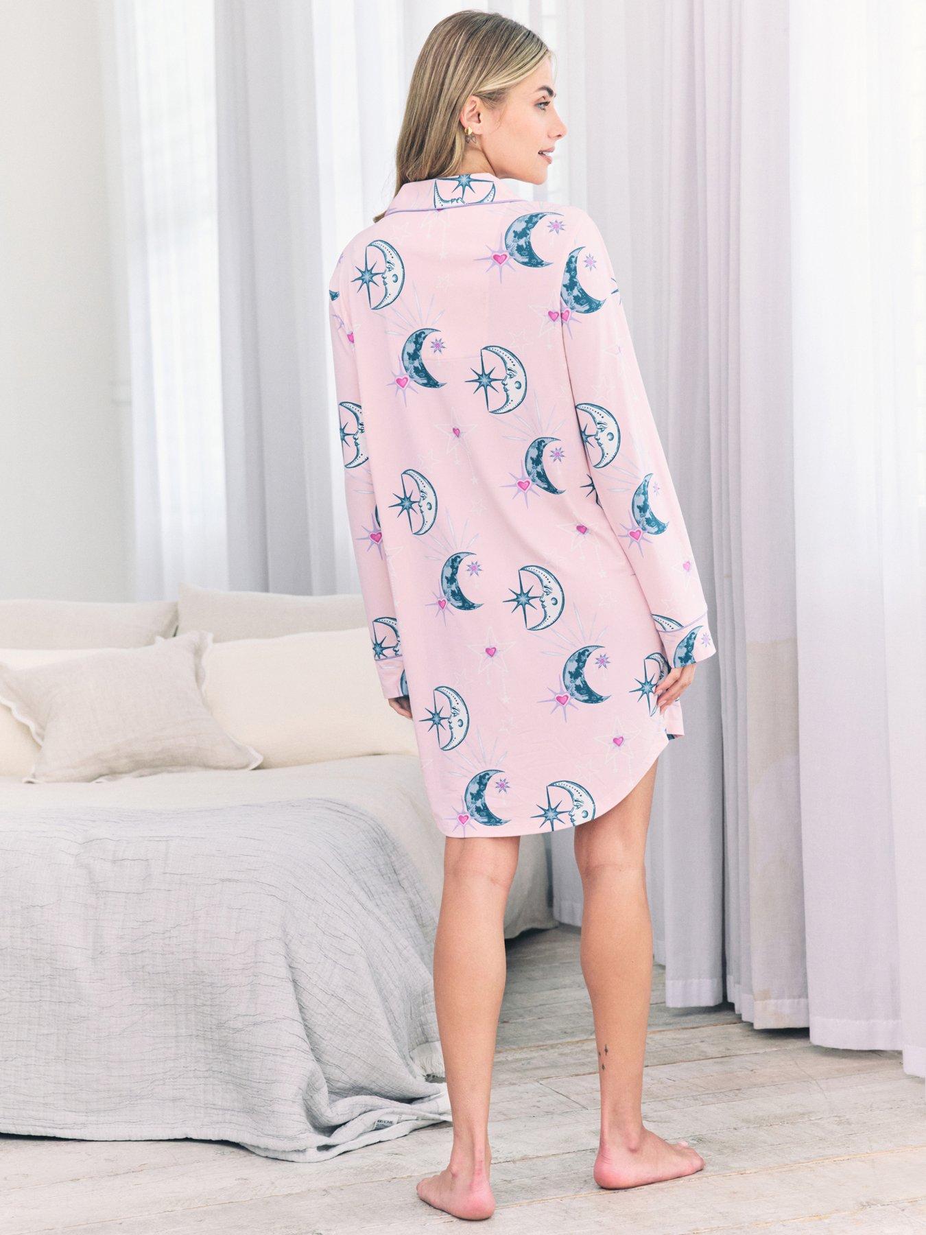 chelsea-peers-night-shirt-with-star-and-moon-print-in-polyester-pinkstillFront