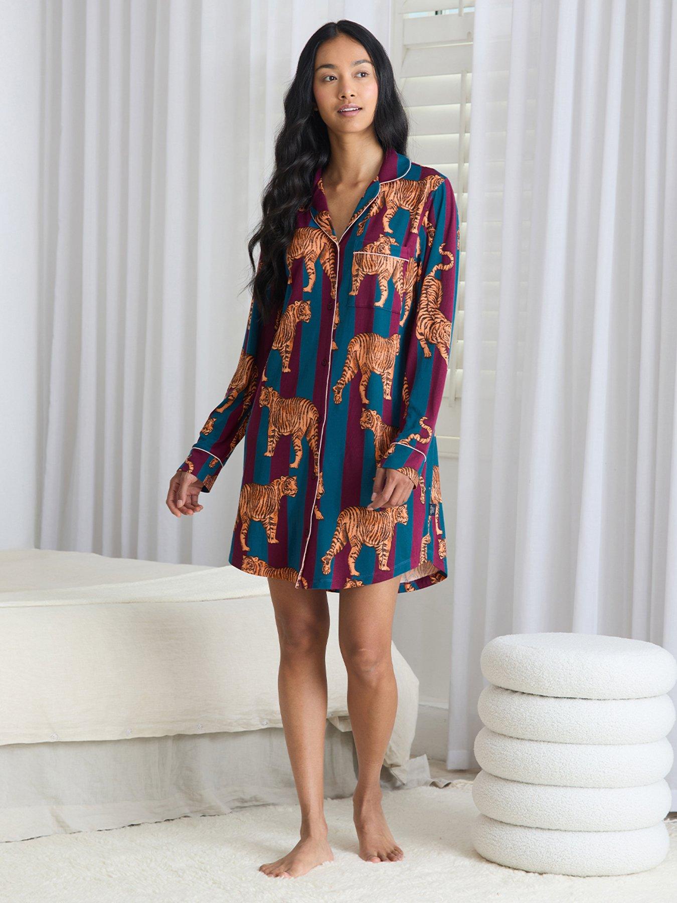 CHELSEA PEERS Classic Night Shirt In Polyester - Red