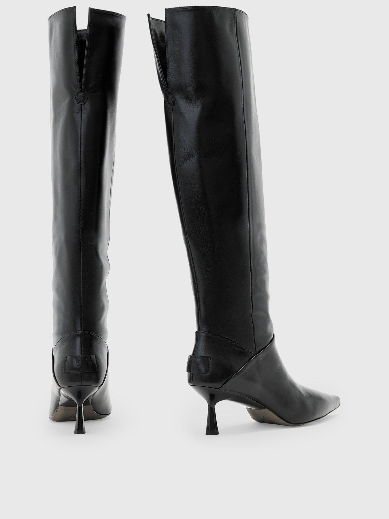 Image 4 of 6 of AllSaints Odyssey Leather Low Boot - Black