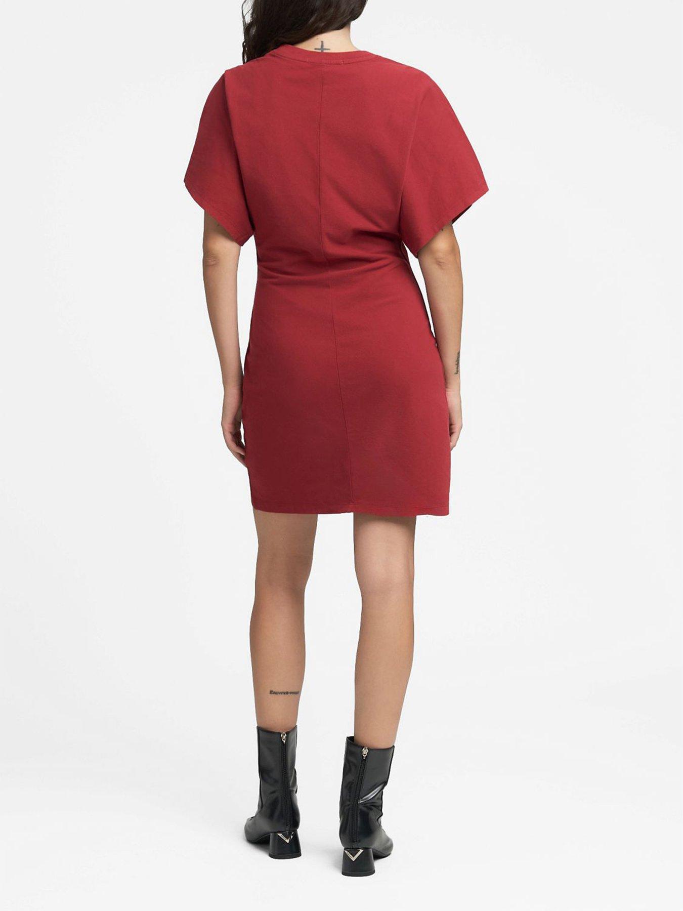 replay-short-mini-t-shirt-dress-redstillFront