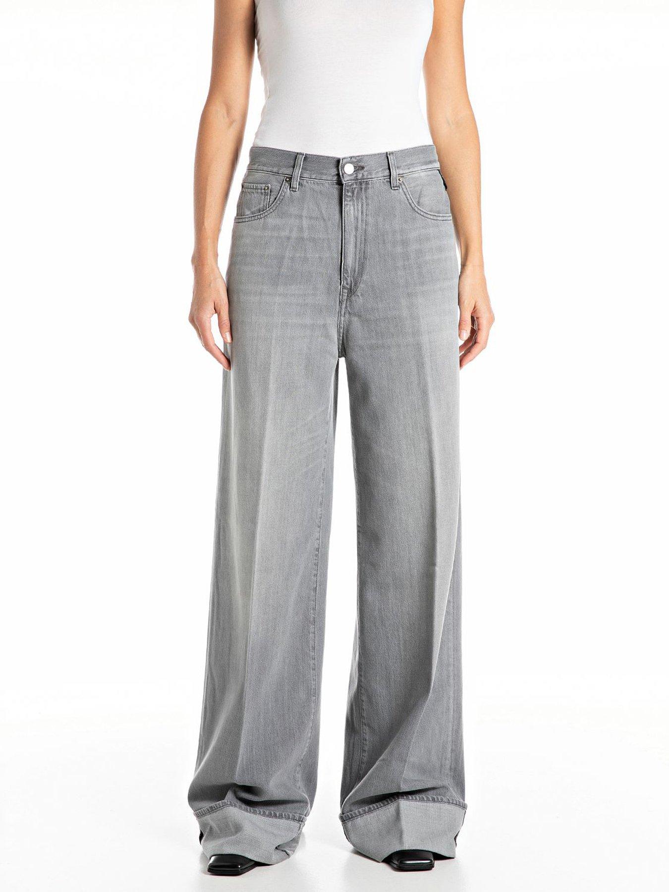 Replay Nalaja Wide Leg Jeans - Grey