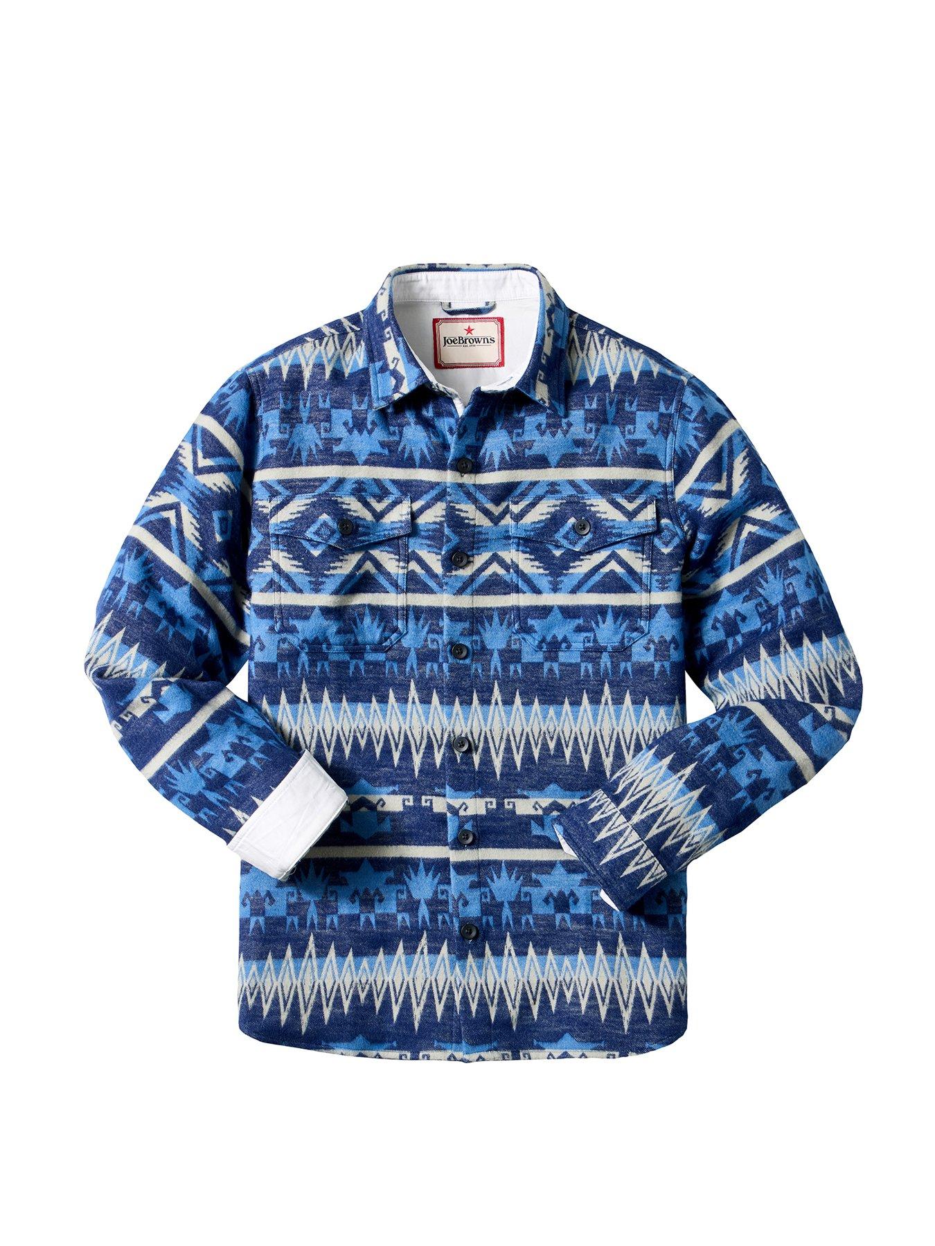 Image 6 of 6 of Joe Browns Blue Aztec Pattern Long Sleeve Casual Shirt - Multi