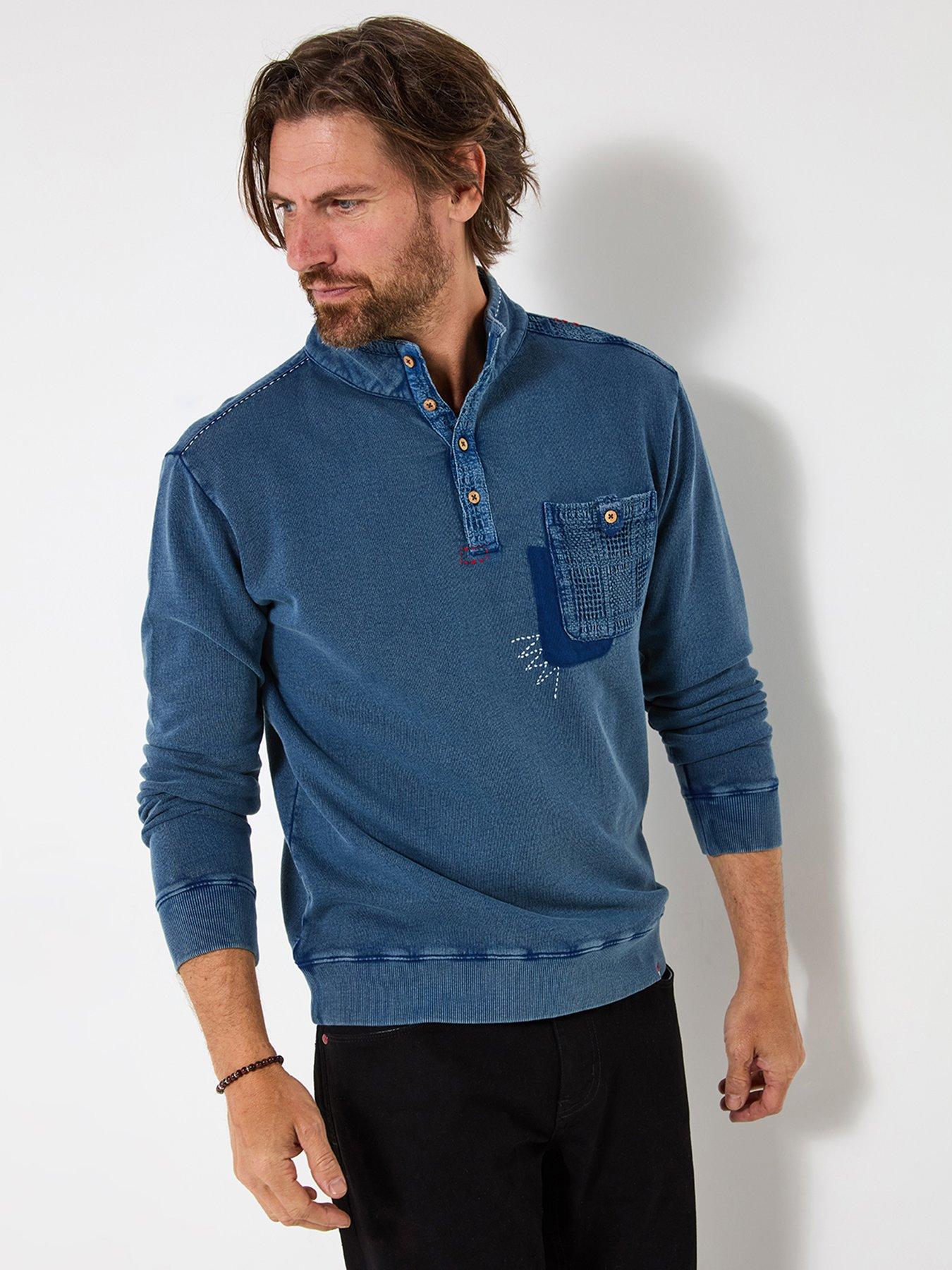 Joe Browns Custom Funnel Pullover Long Sleeve Polo Shirt - Blue