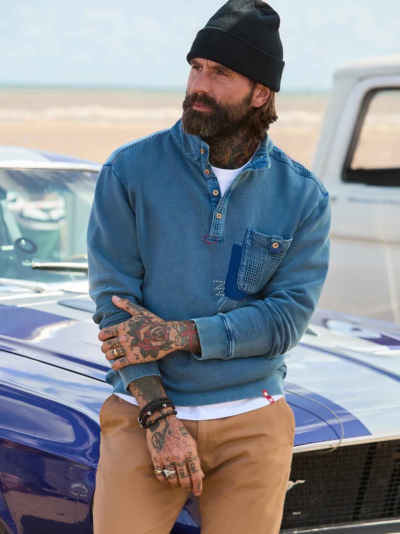 Image 2 of 6 of Joe Browns Custom Funnel Pullover Long Sleeve Polo Shirt - Blue
