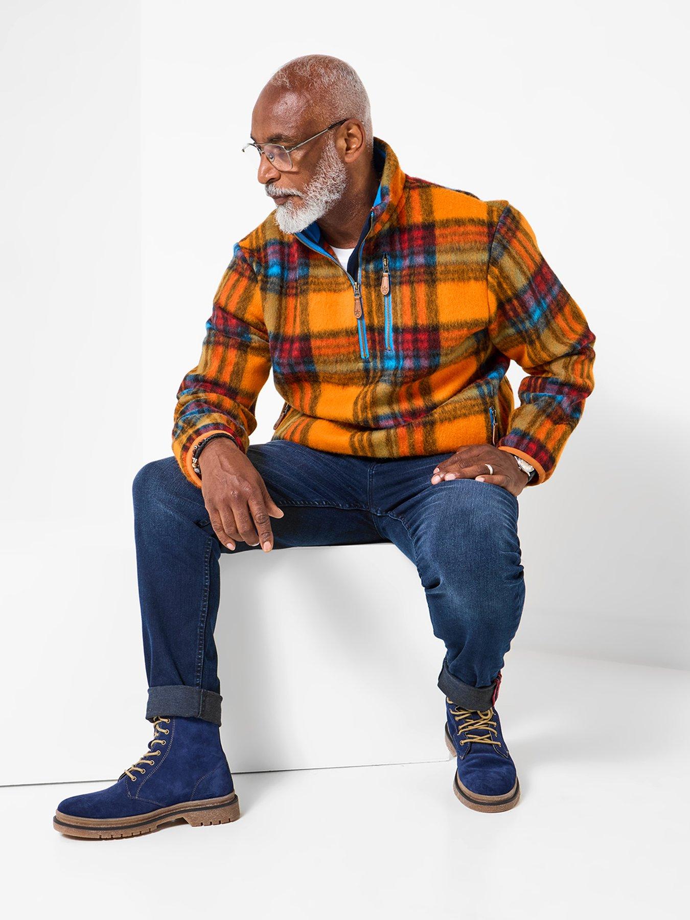 joe-browns-wool-blend-check-funnel-neck-14-zip-sweat-multistillFront