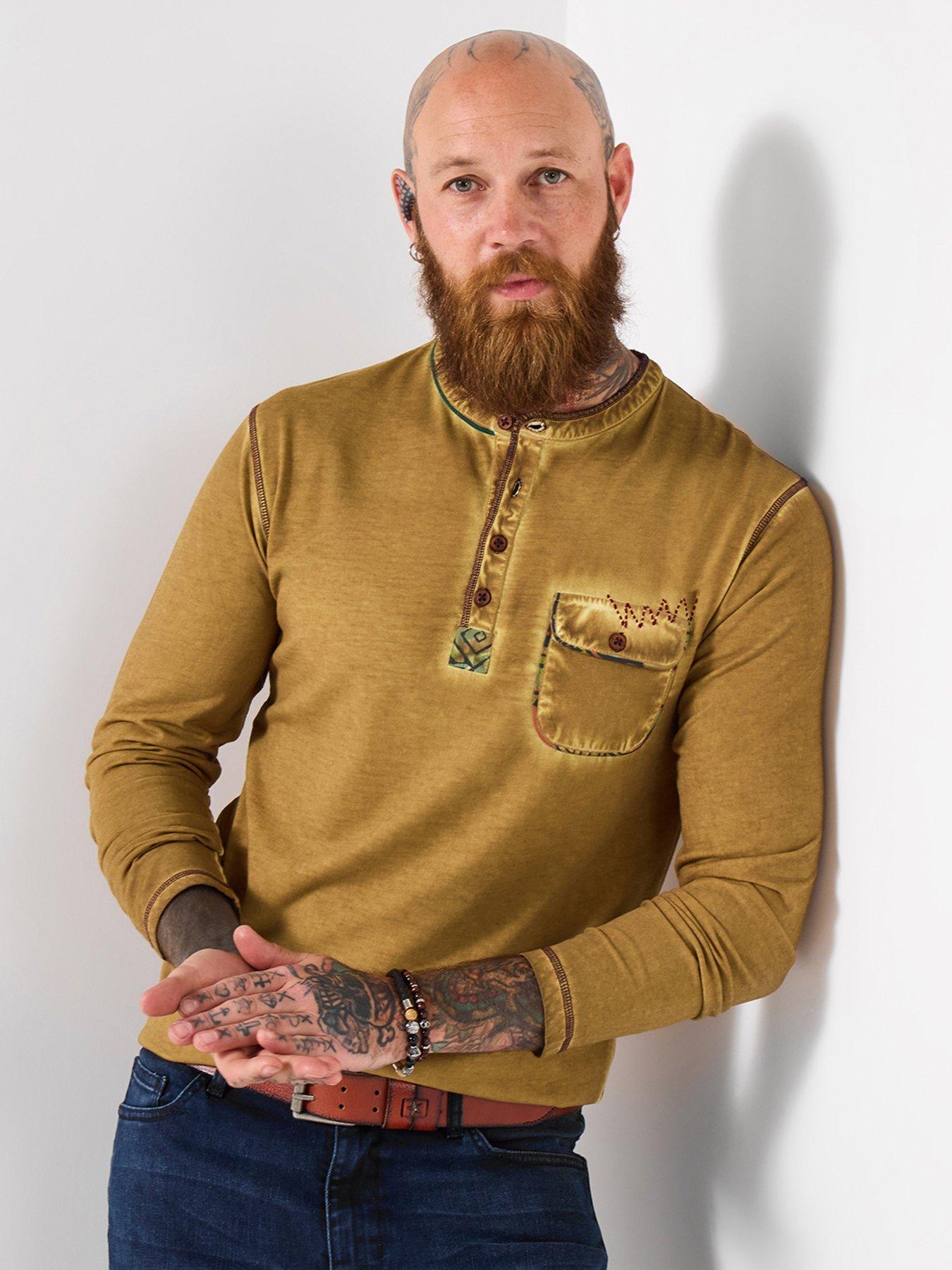 joe-browns-pocketed-long-sleeve-henley-t-shirt-dark-yellow
