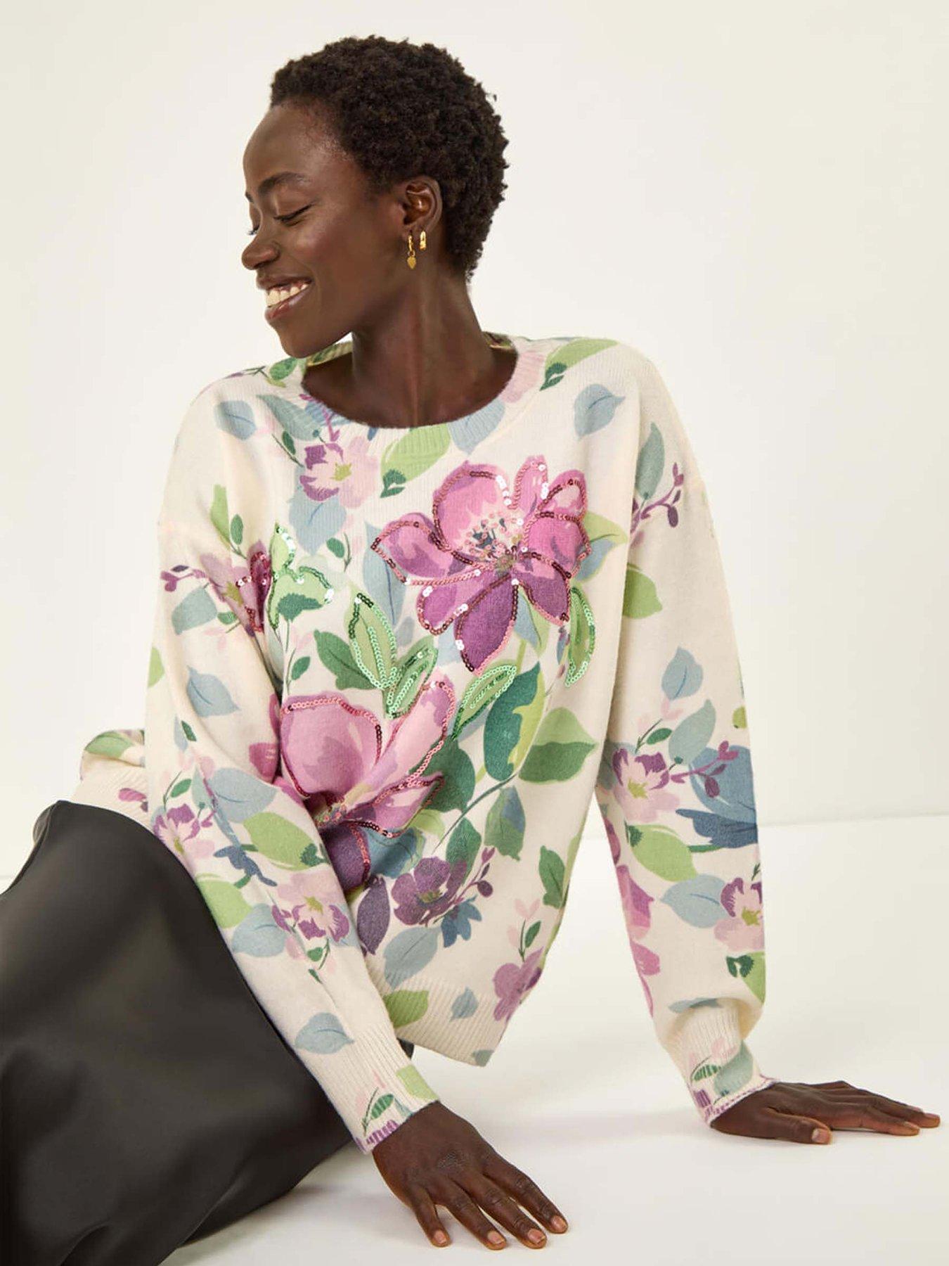 roman-floral-sequin-knit-jumper-ivoryoutfit