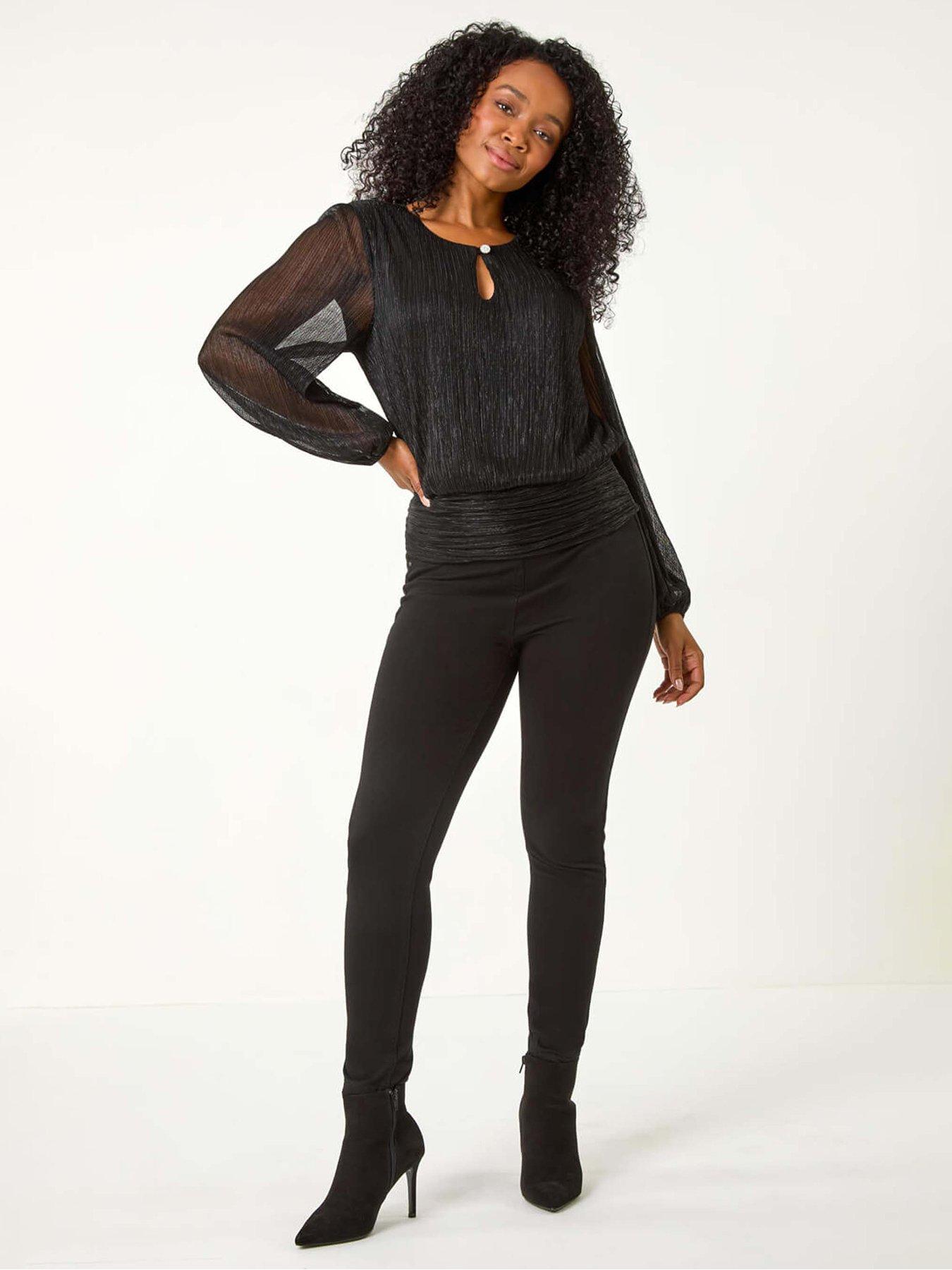 roman-petite-crinkle-keyhole-shimmer-top-blackback