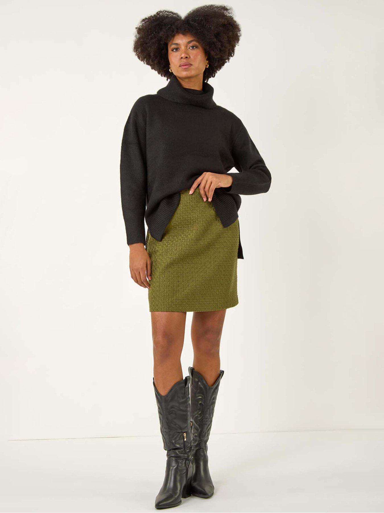 roman-boucle-textured-a-line-skirt-oliveback