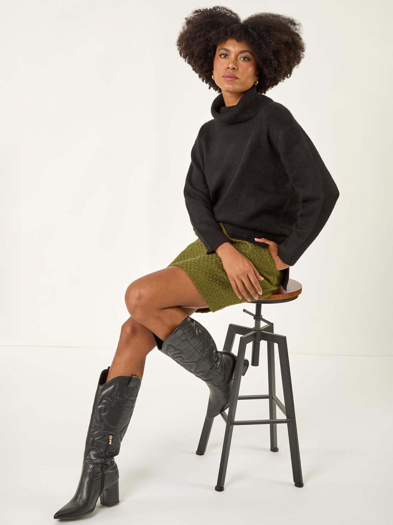 roman-boucle-textured-a-line-skirt-oliveoutfit