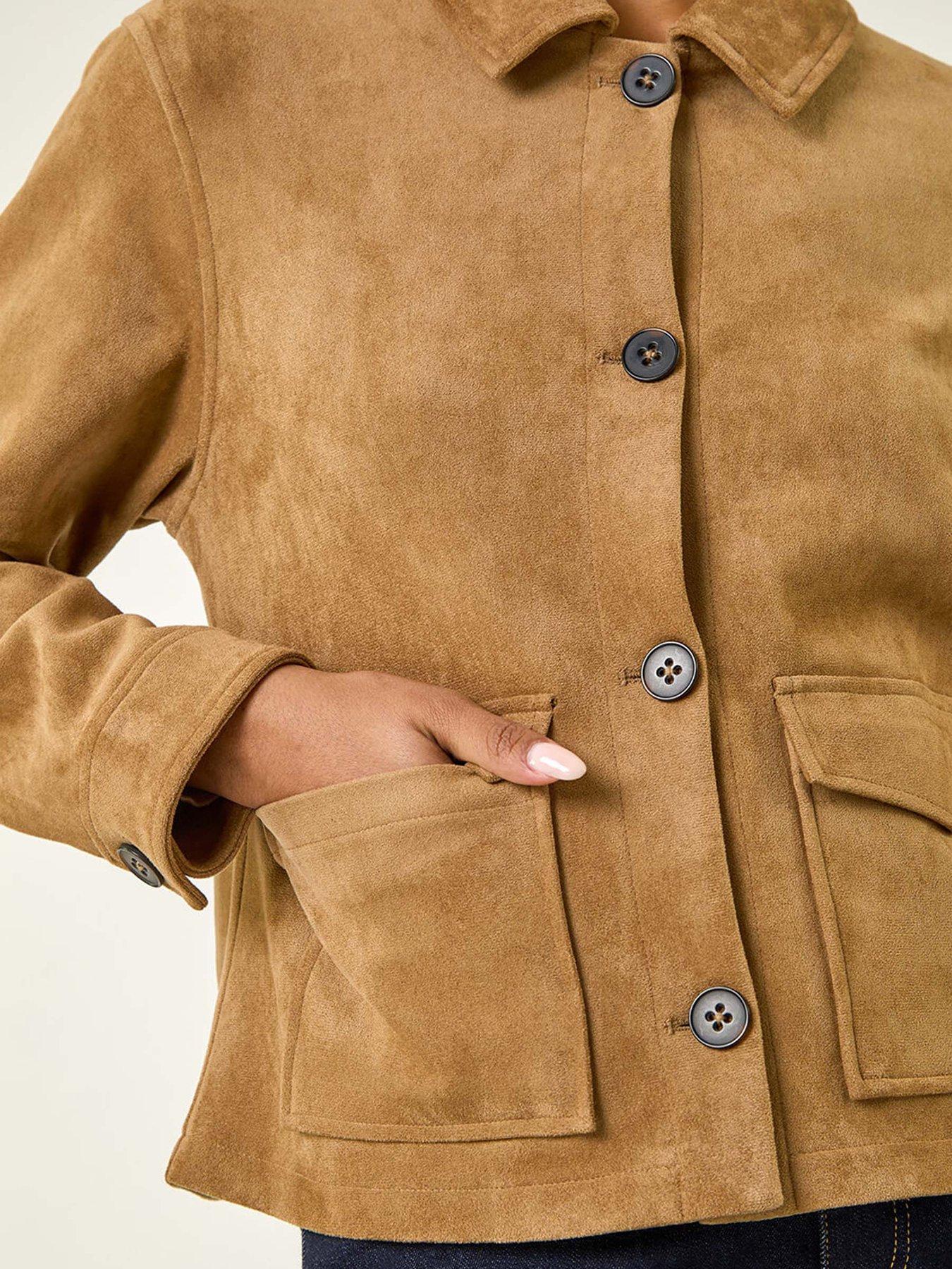 Image 5 of 5 of Roman Suedette Pocket Jacket - Stone