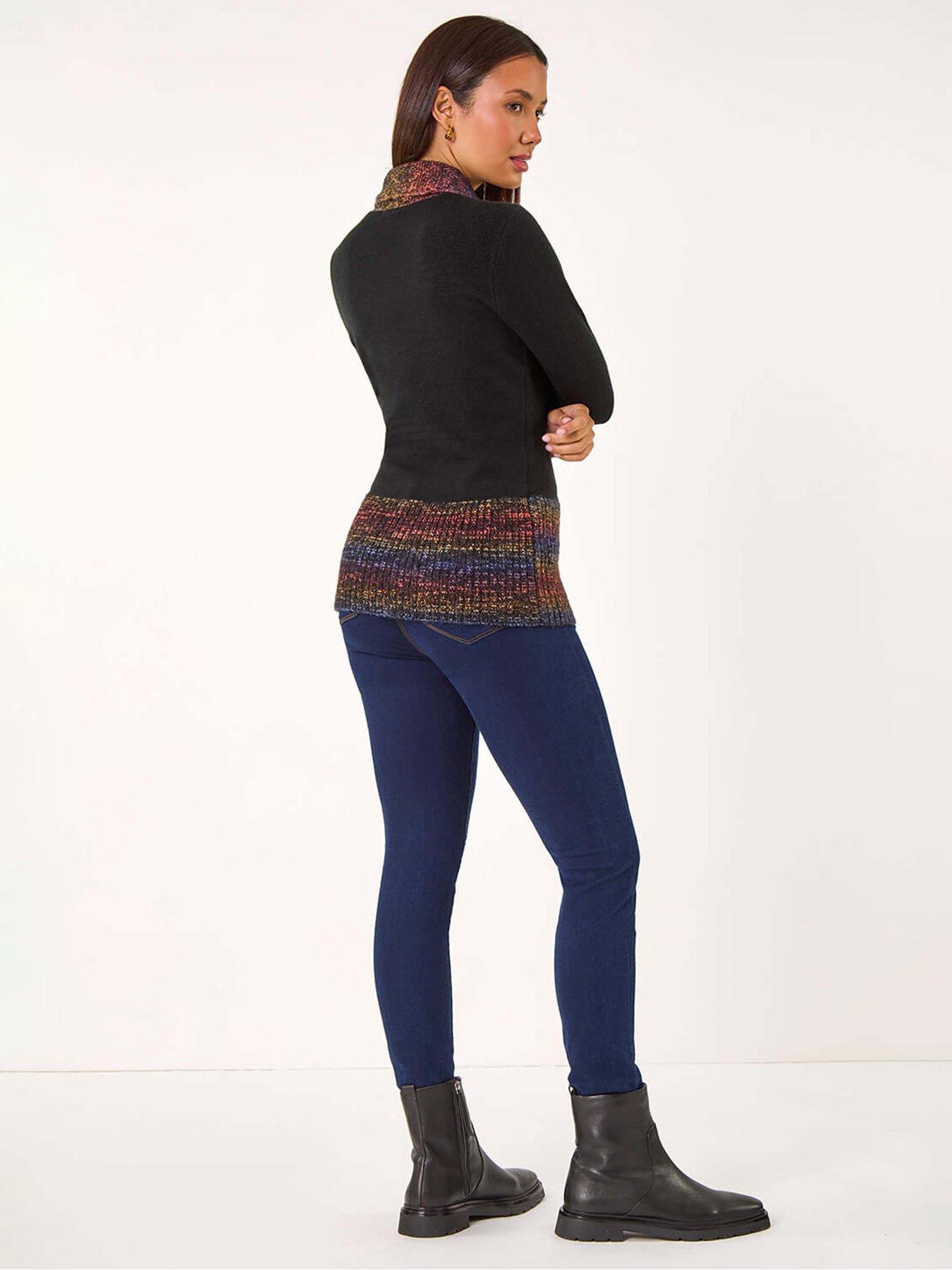 roman-colour-block-overlap-v-neck-jumper-redstillFront