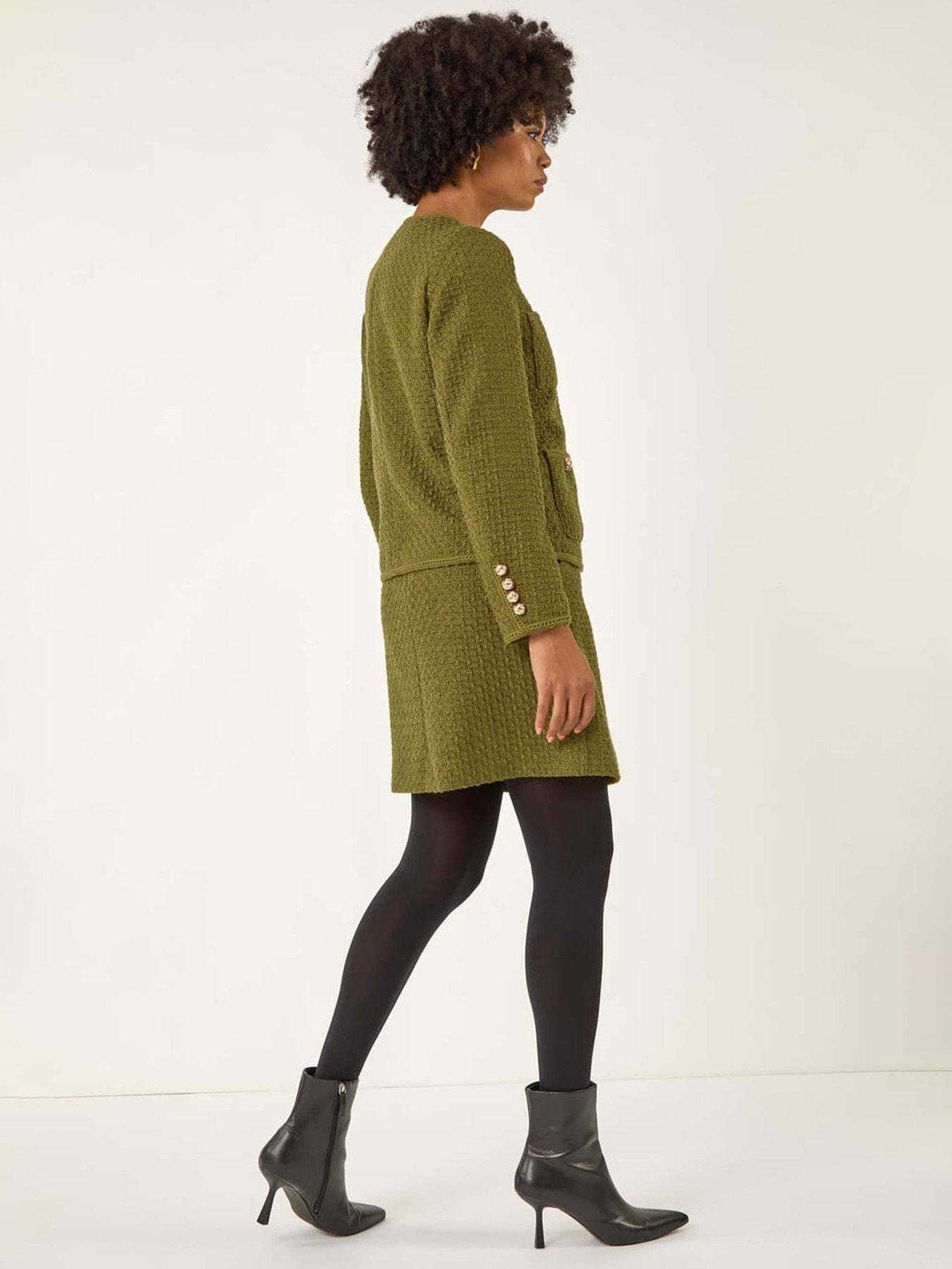 roman-collarless-boucle-button-jacket-olivestillFront