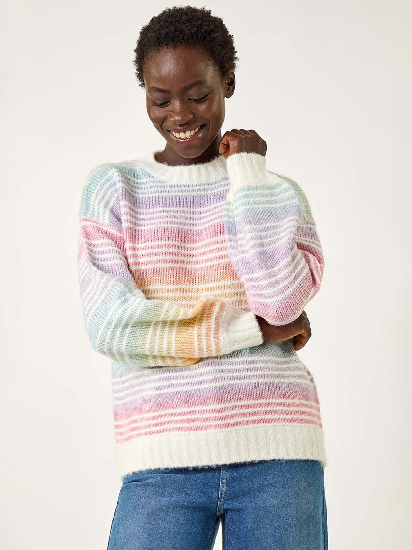 Roman Rainbow Stripe Knit Jumper - Multi