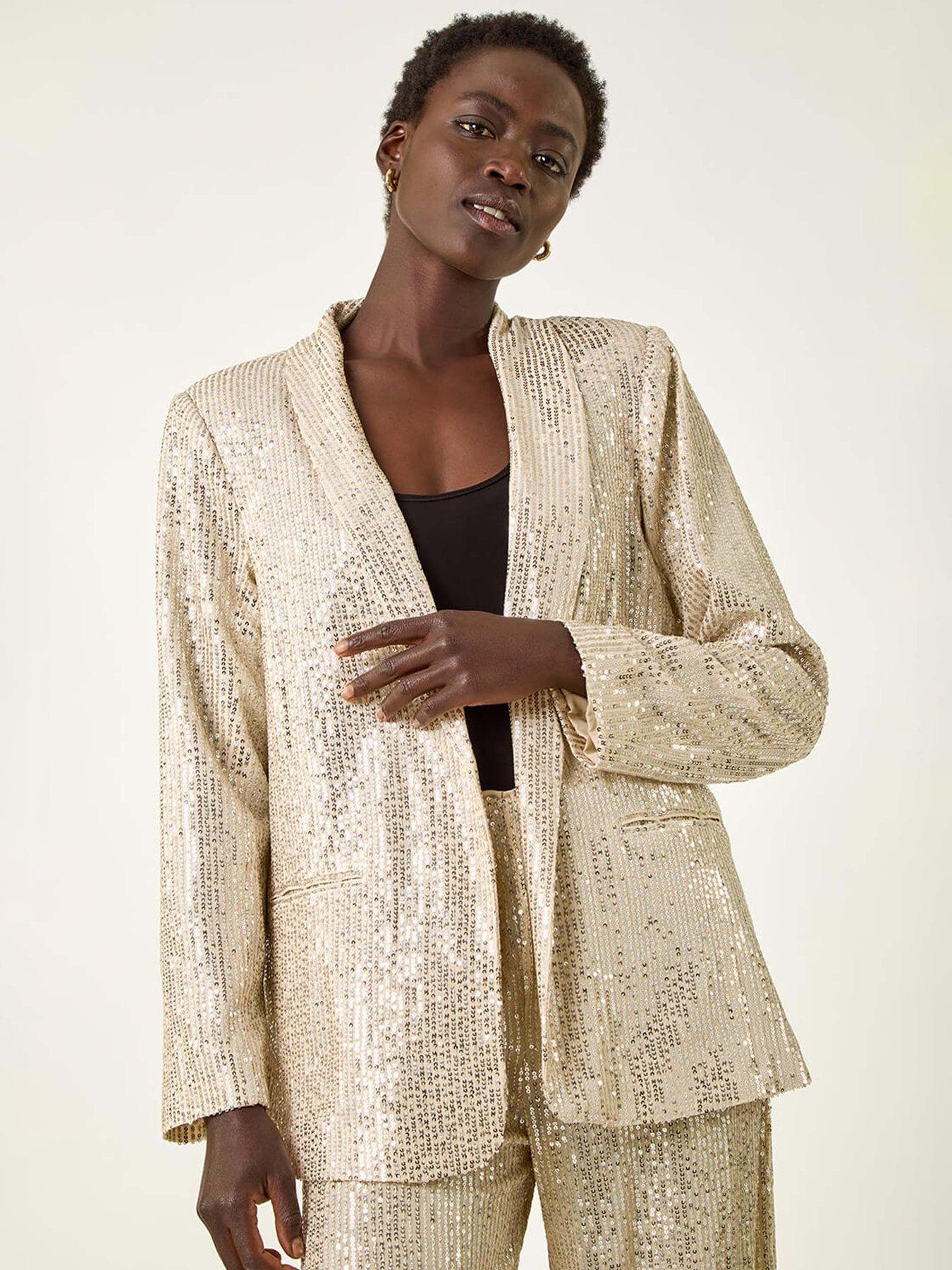 Roman Relaxed Sequin Blazer - Silver