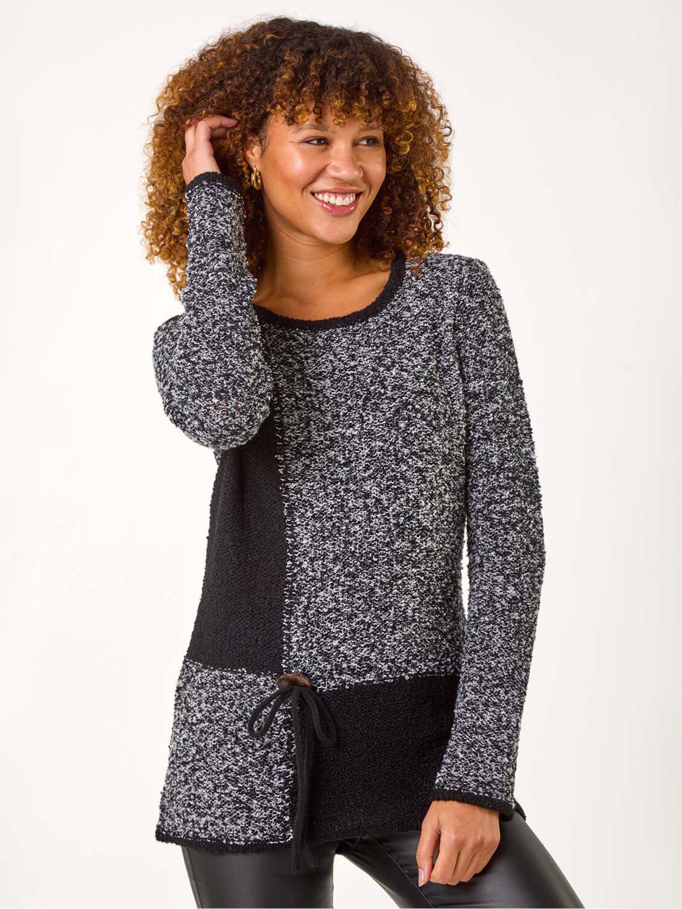 Roman Textured Button Detail Knit Jumper - Charcoal