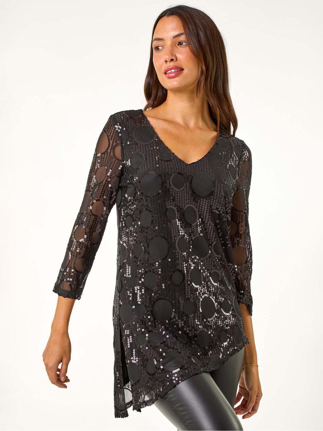 roman-circle-sequin-asymmetric-top-black