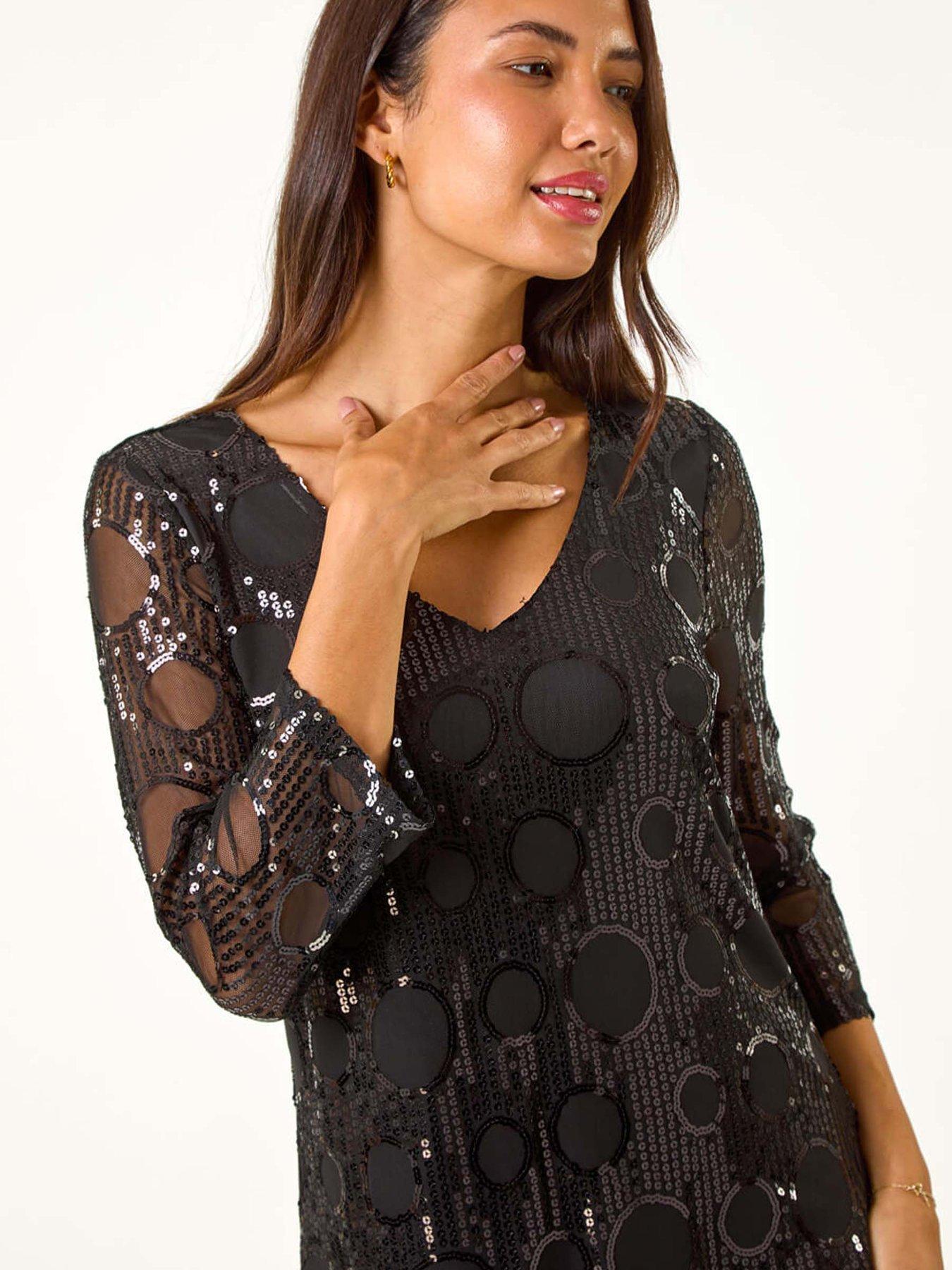roman-circle-sequin-asymmetric-top-blackoutfit