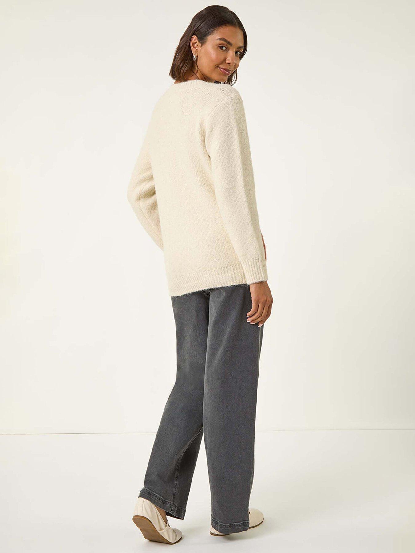 Image 2 of 5 of Roman Patch Work Knit Jumper - Ivory
