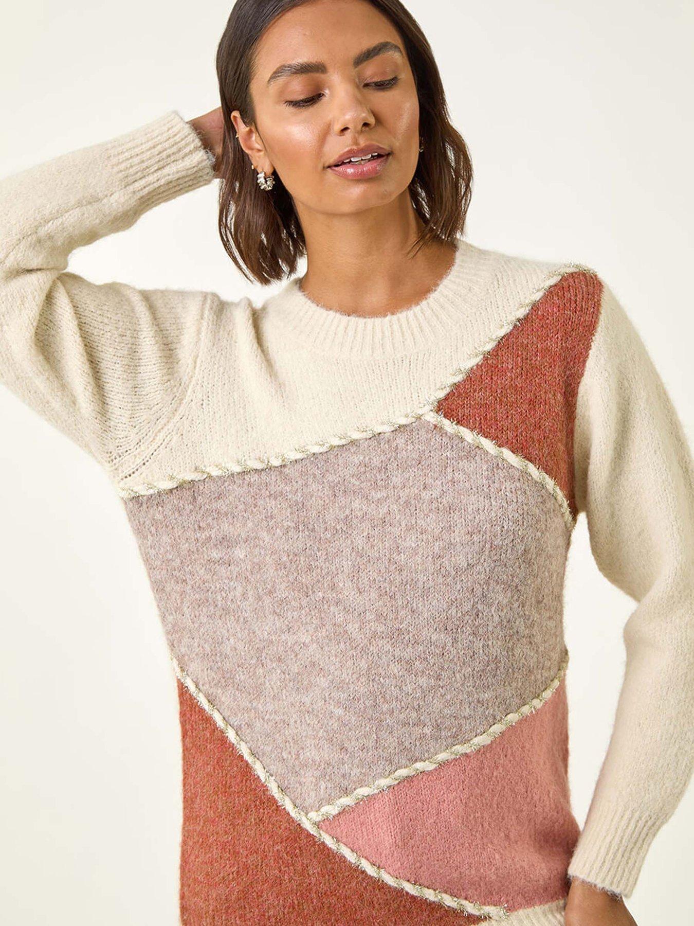 Image 4 of 5 of Roman Patch Work Knit Jumper - Ivory