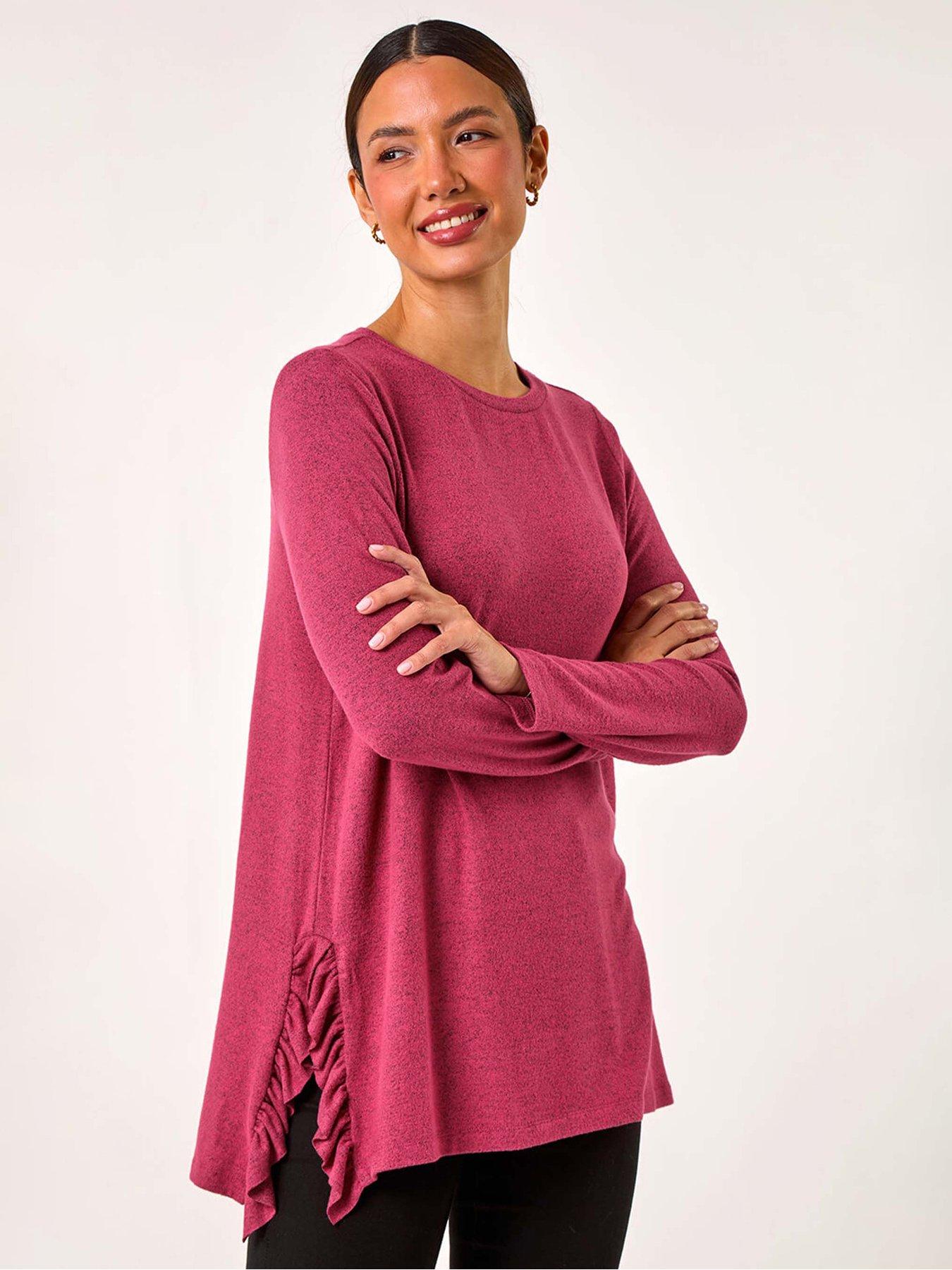 roman-soft-touch-side-ruffle-top-pink