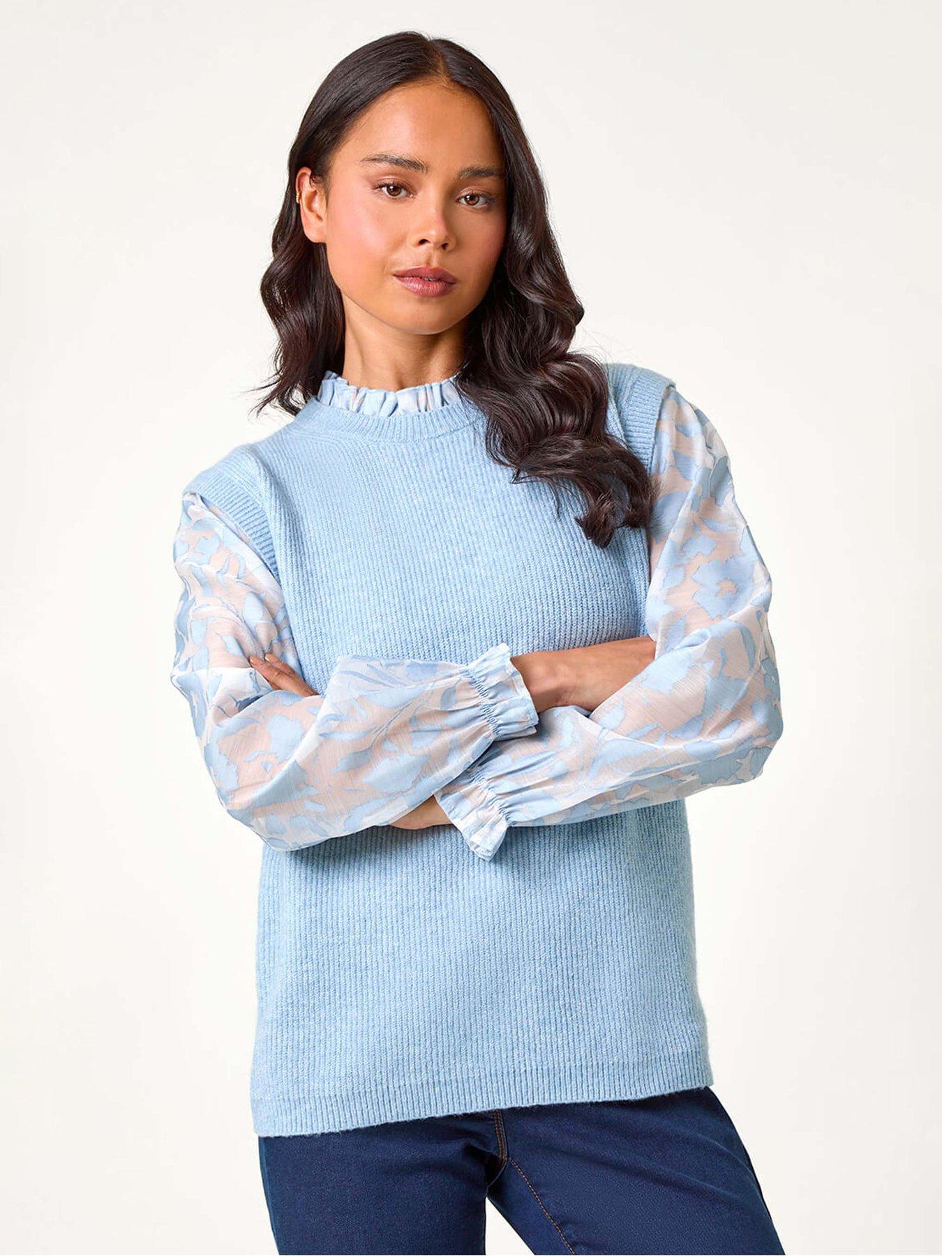 roman-petite-floral-print-2-in-1-knit-jumper-light-blue
