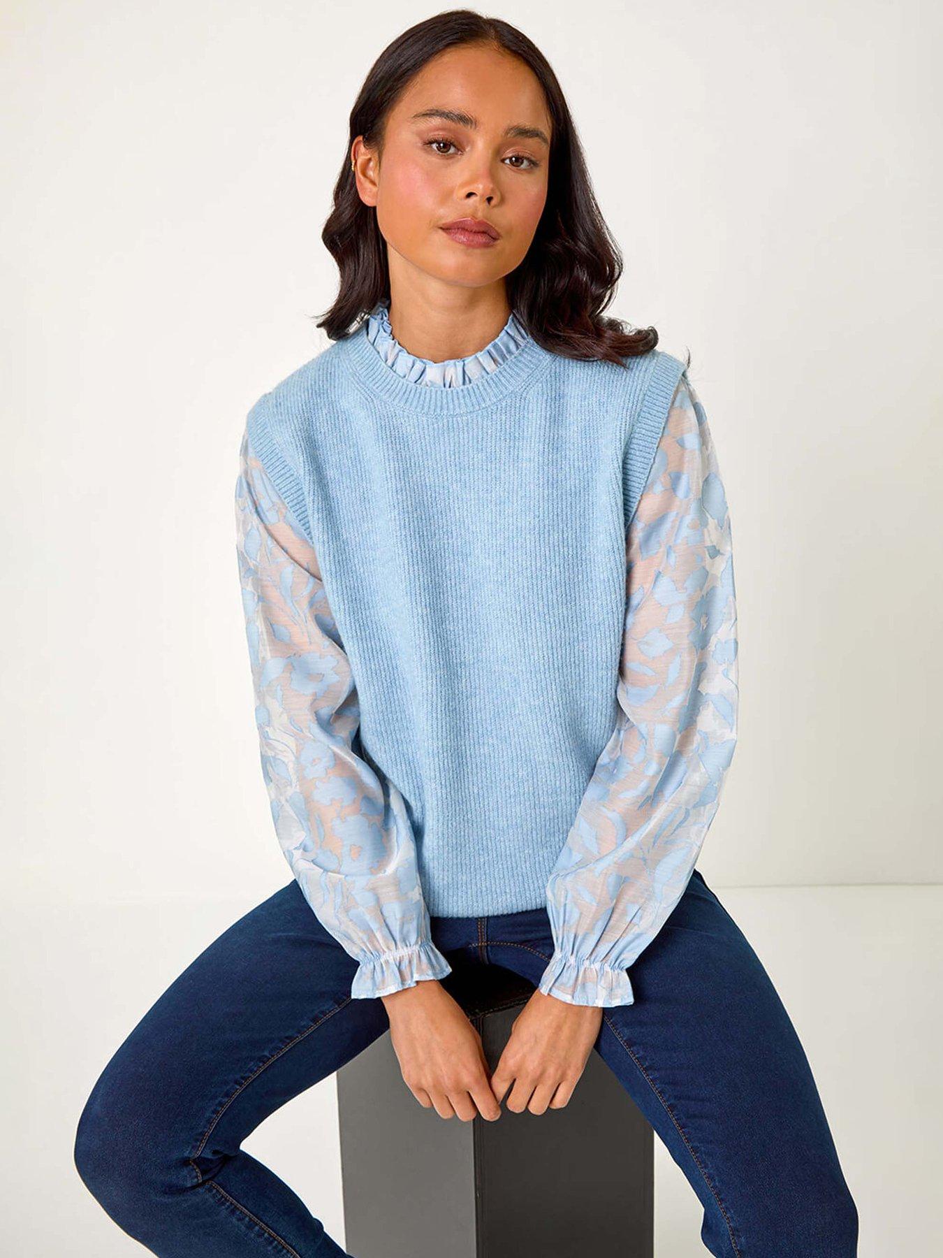 roman-petite-floral-print-2-in-1-knit-jumper-light-blueoutfit