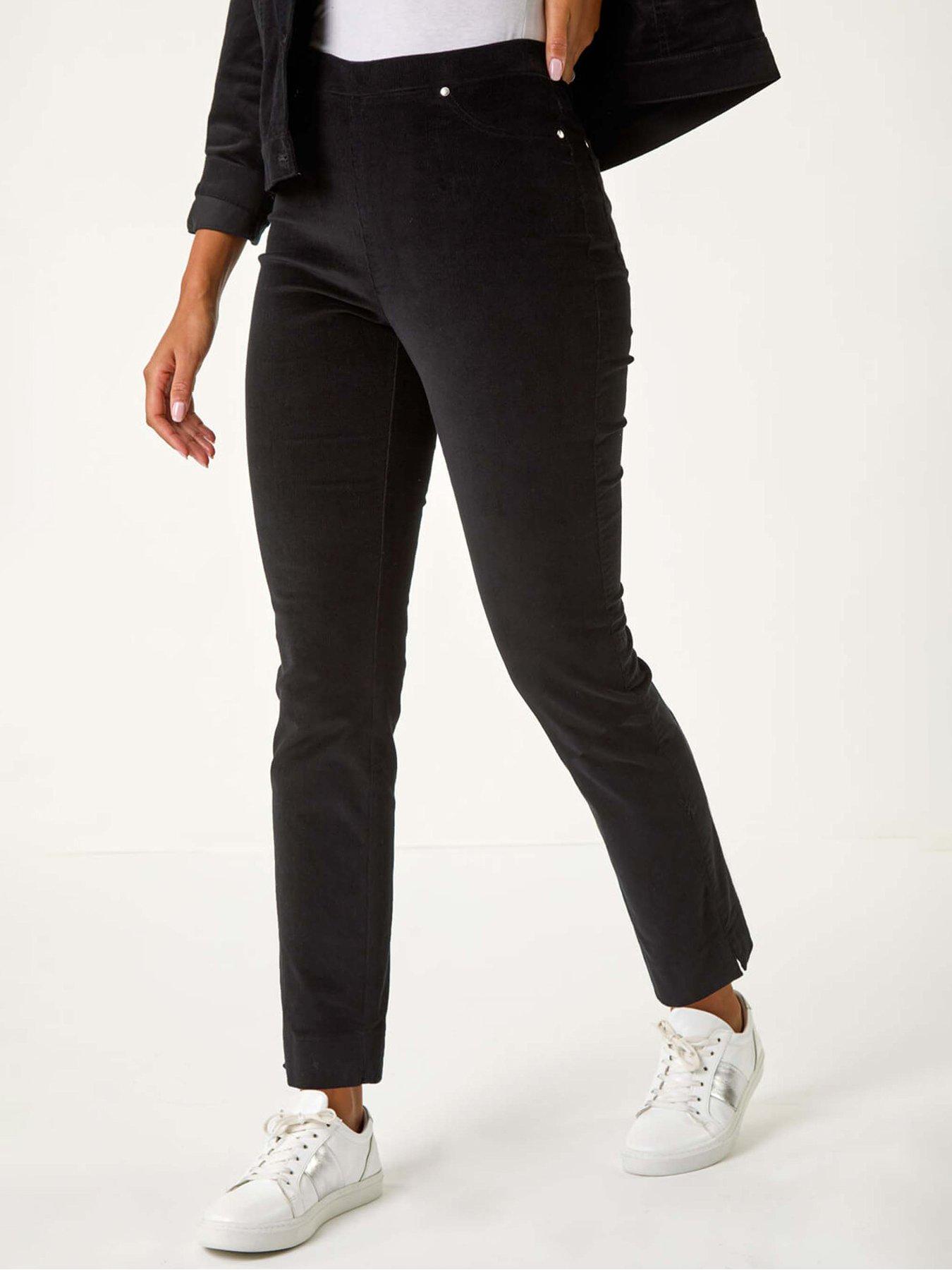 roman-corduroy-straight-stretch-jean-trouser-blackfront