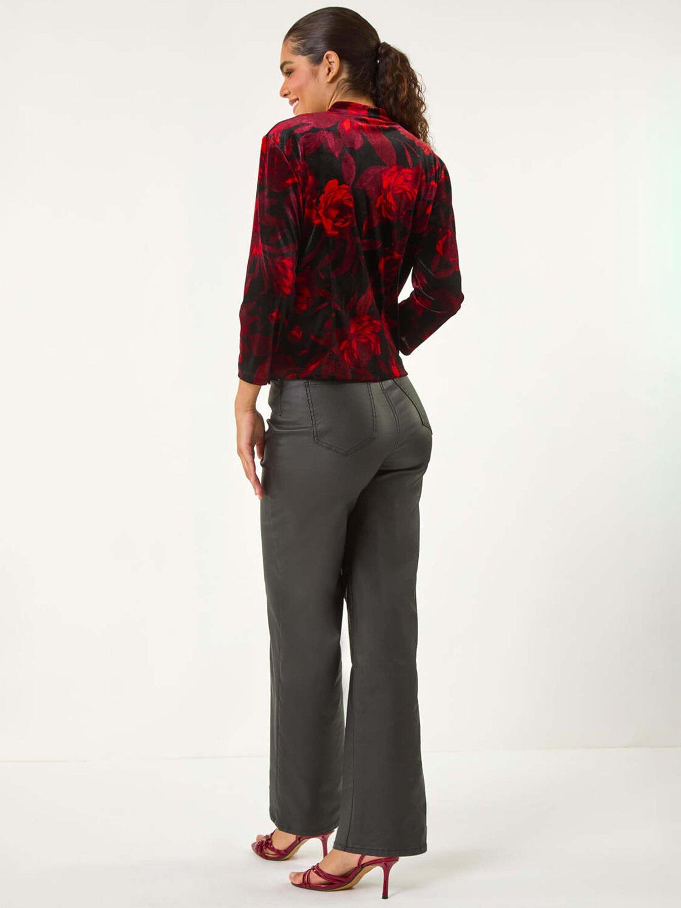 roman-floral-print-velvet-blouse-redstillFront
