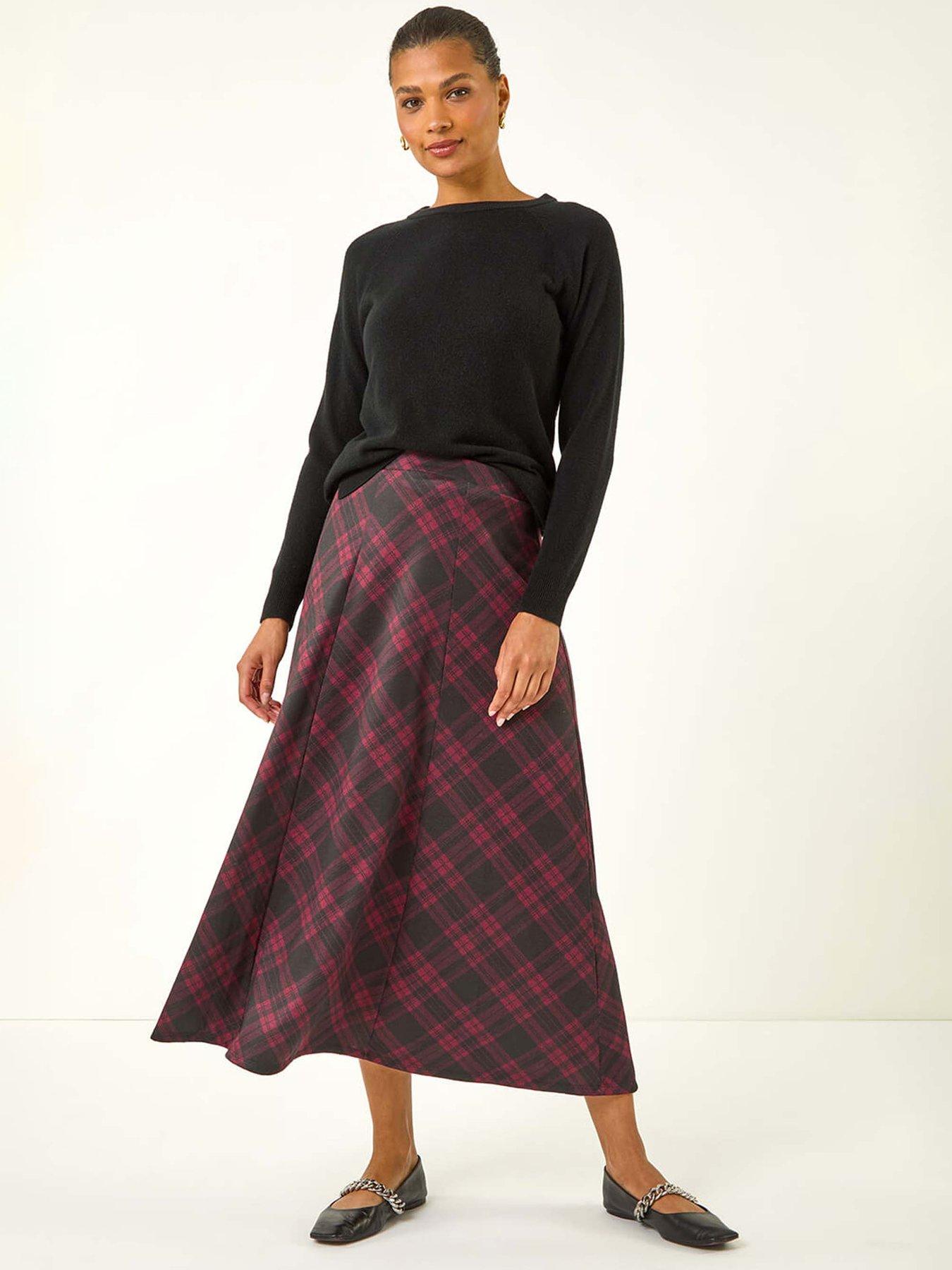 roman-check-print-midi-stretch-skirt-wineback