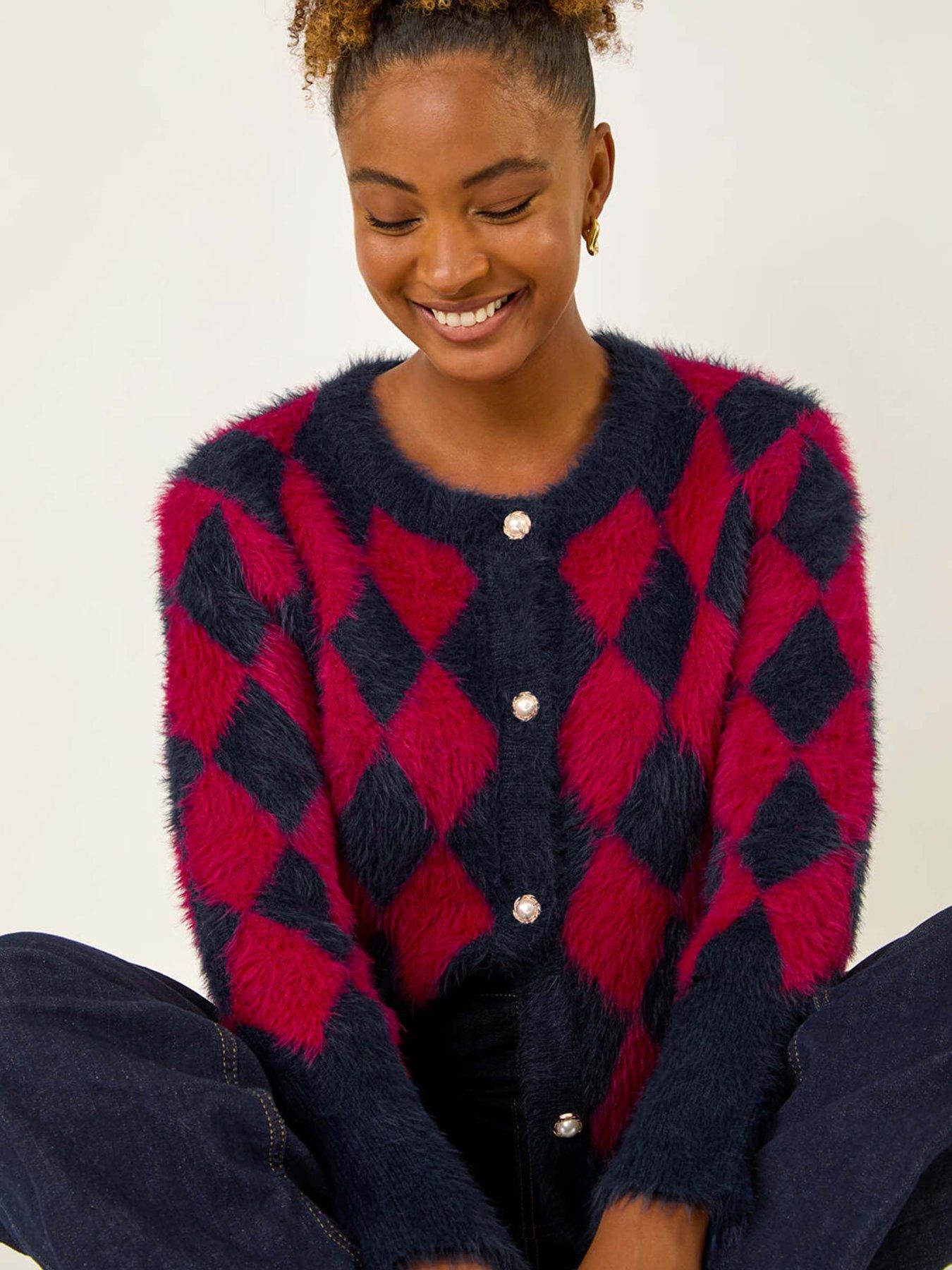 roman-checkered-buttoned-cardigan-redoutfit