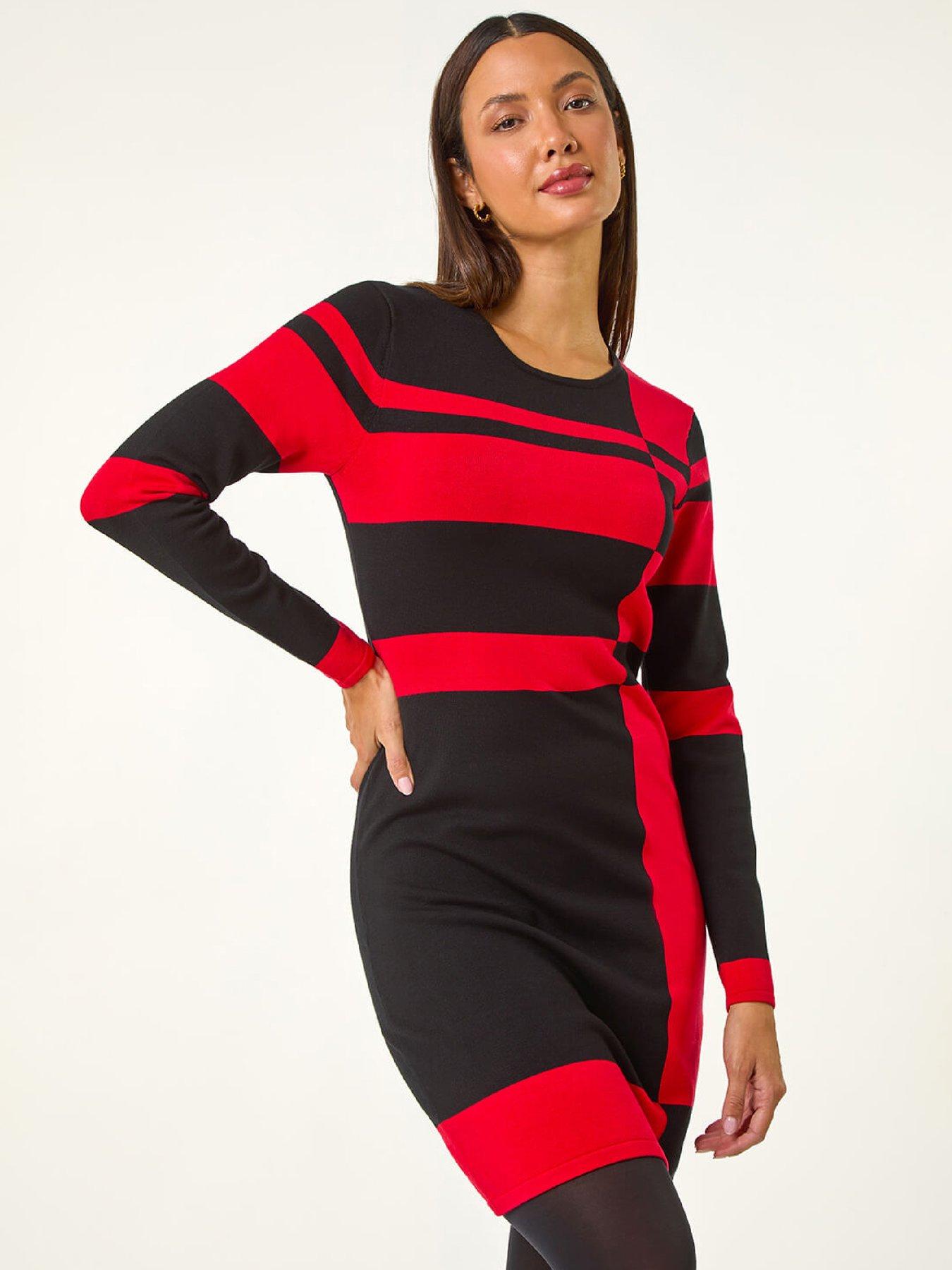 roman-colour-block-knit-dress-redoutfit