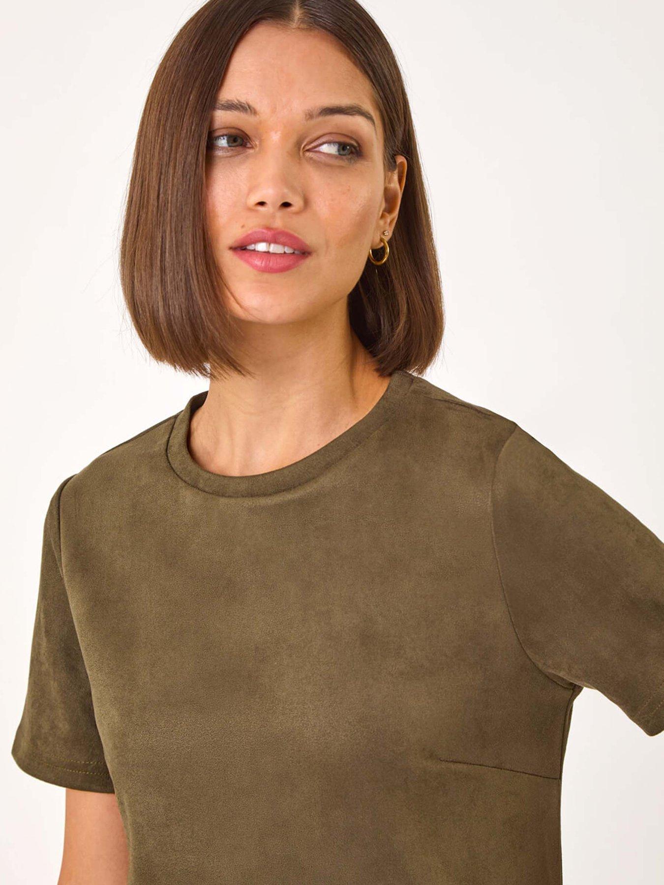 roman-suedette-button-shift-stretch-dress-khakioutfit