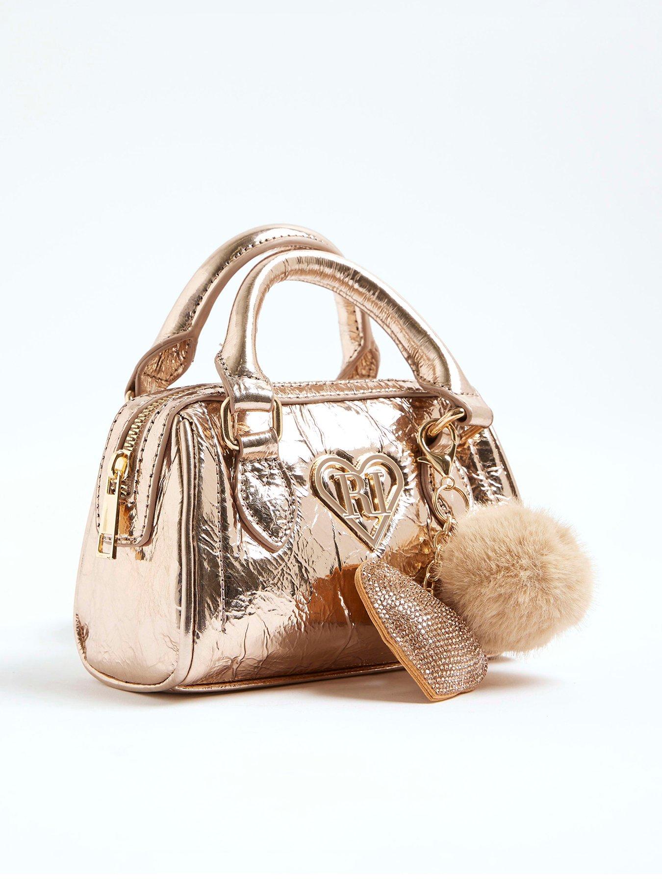 River Island Older Girls Metallic Mini Bowler Bag - Gold